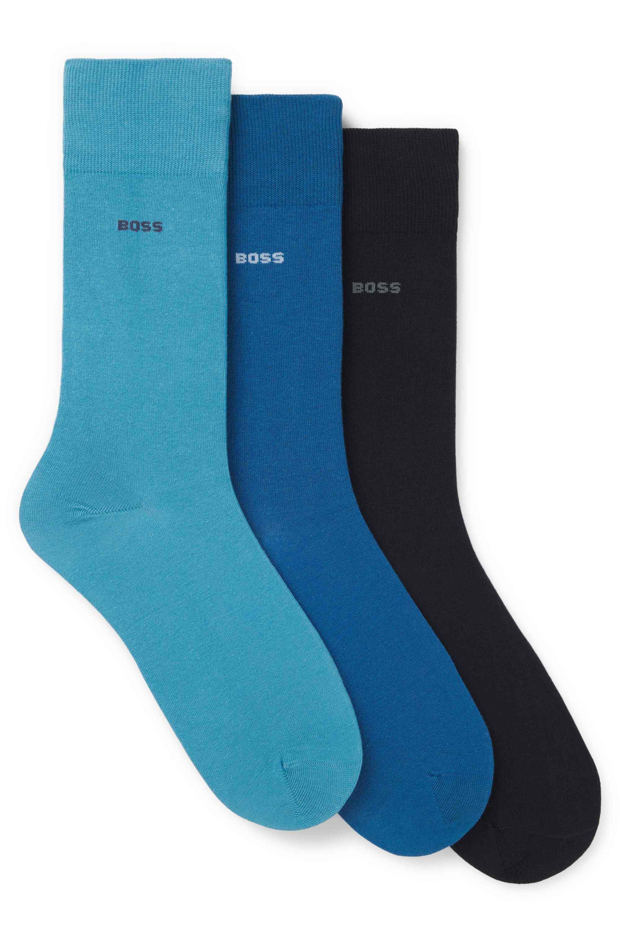 Three-pack of regular-length socks in stretch fabric
