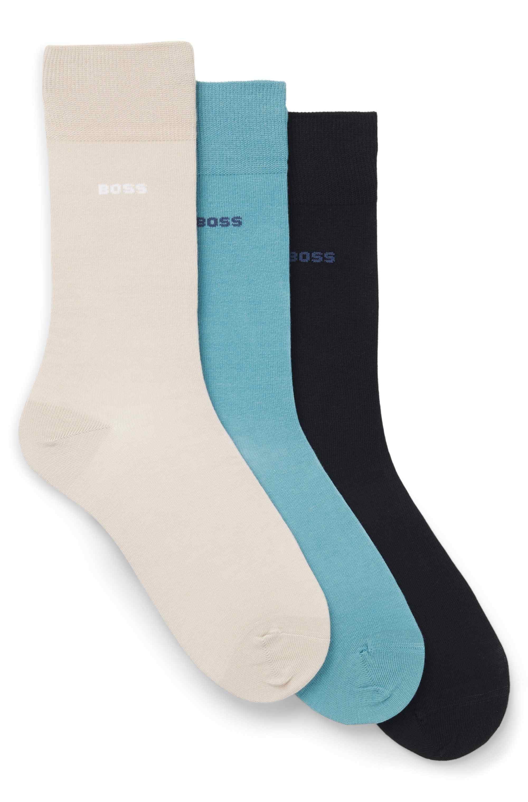 Three-pack of regular-length socks in stretch fabric