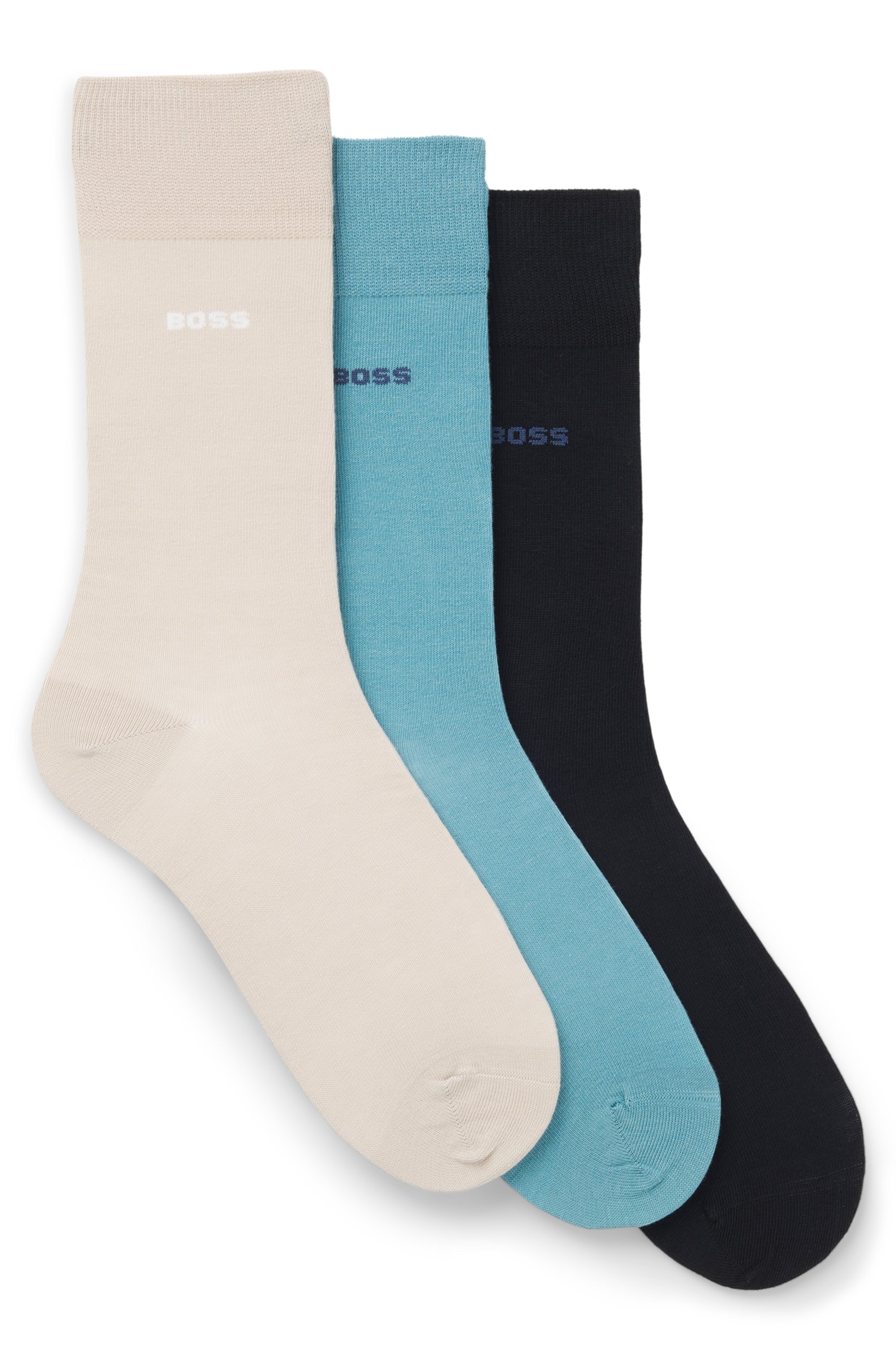 Three-pack of regular-length socks in stretch fabric