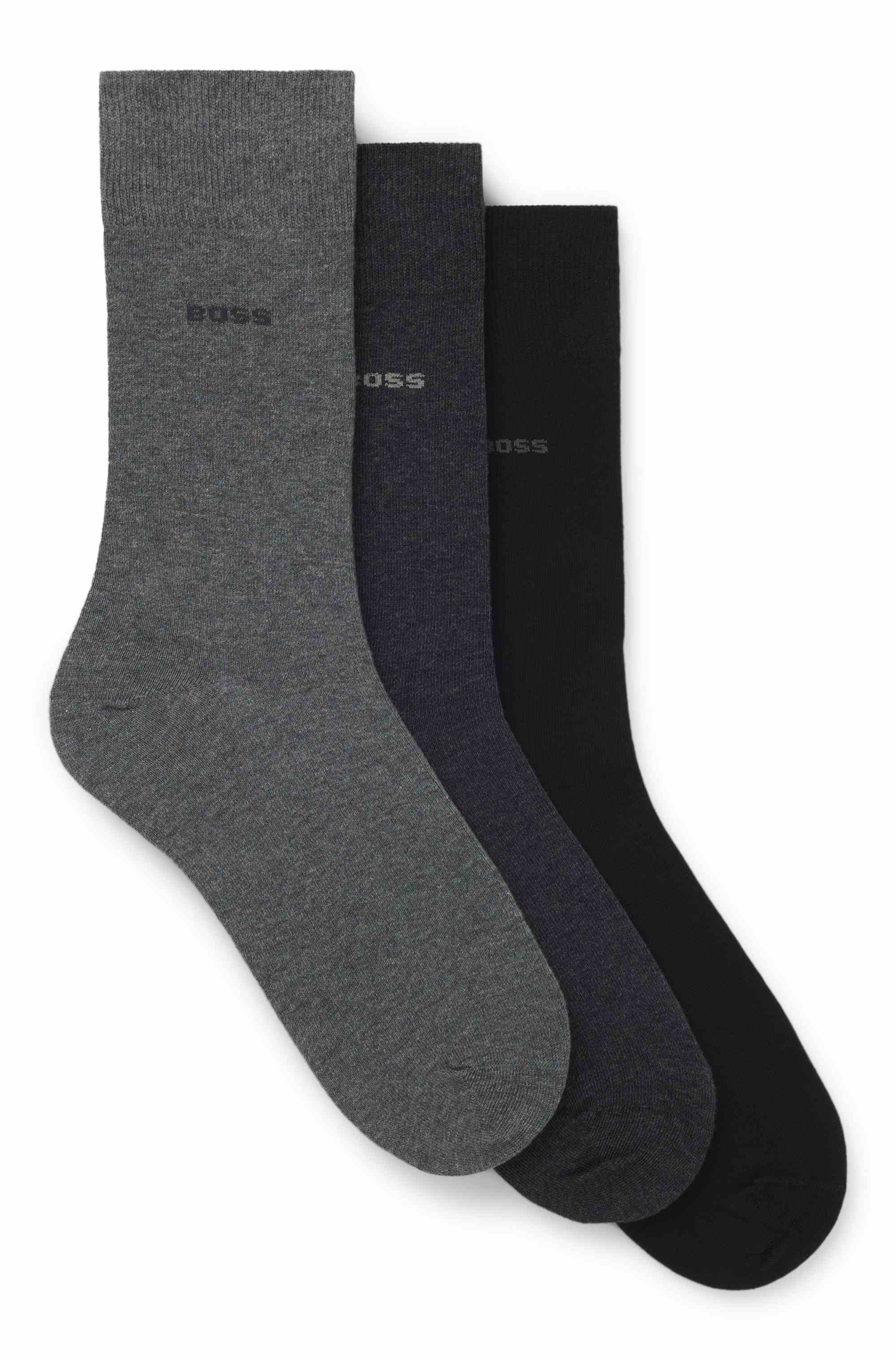 Three-pack of regular-length socks in stretch fabric