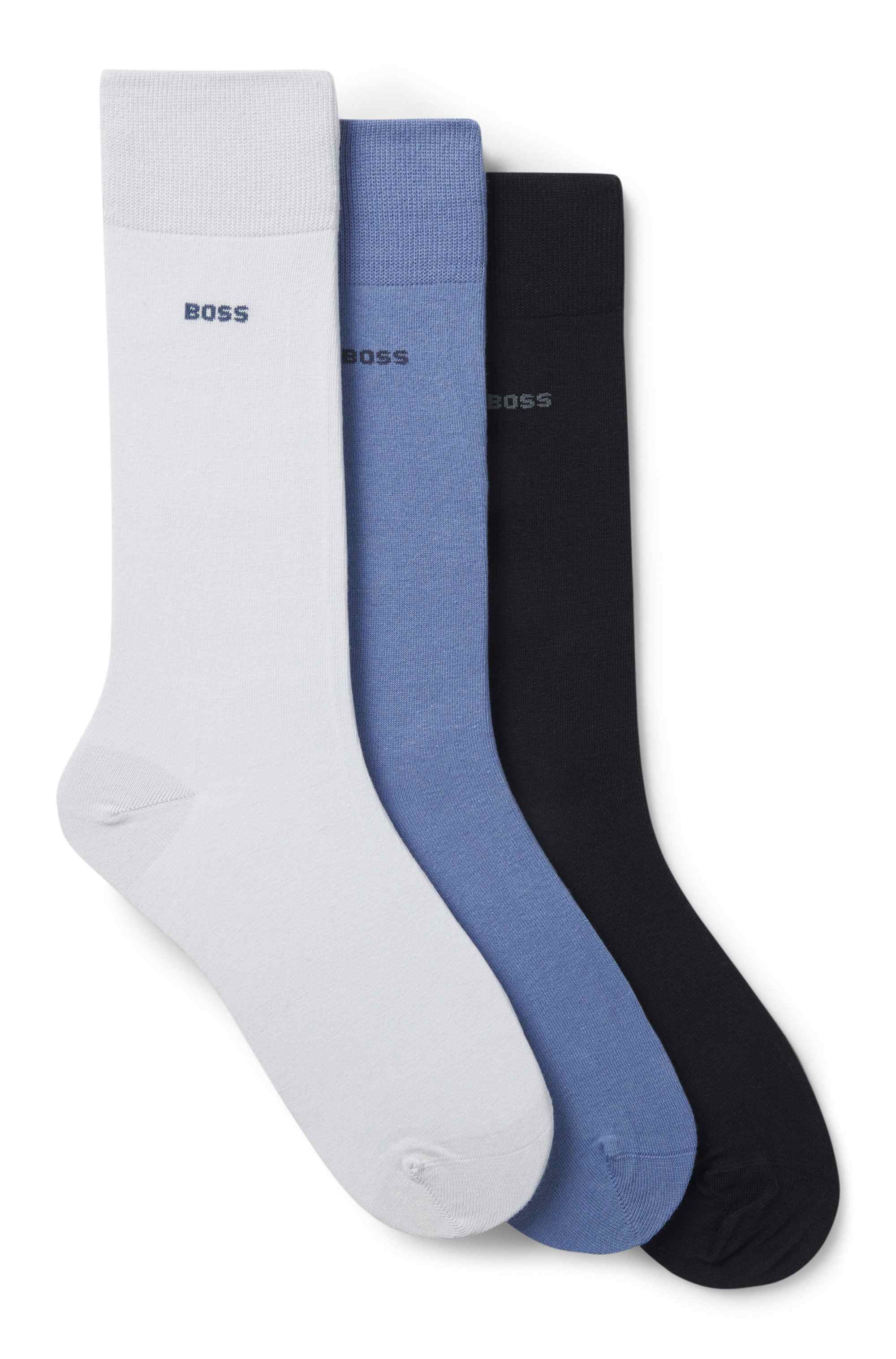 Three-pack of regular-length socks in stretch fabric