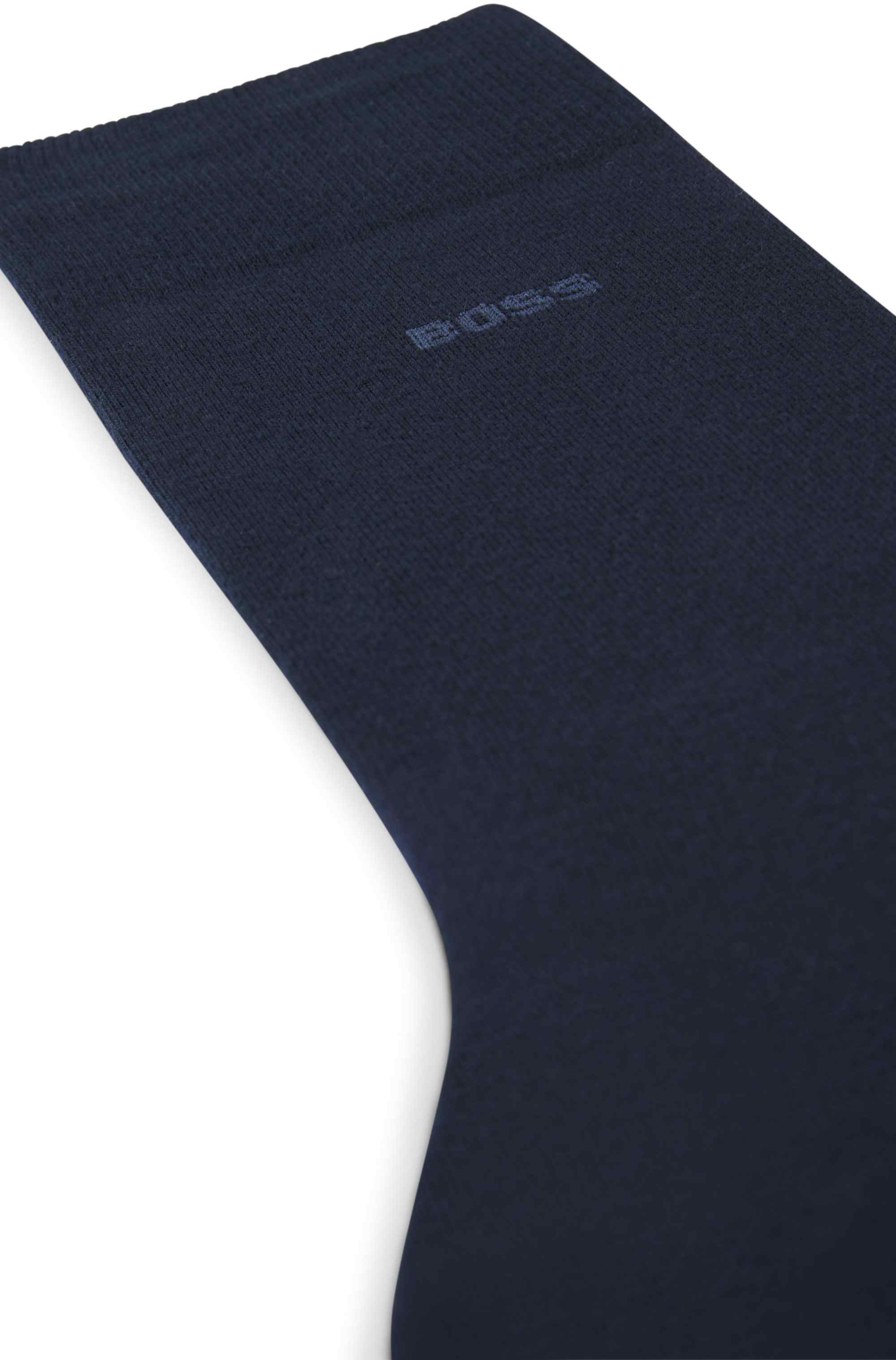 Regular-length logo socks in combed stretch cotton