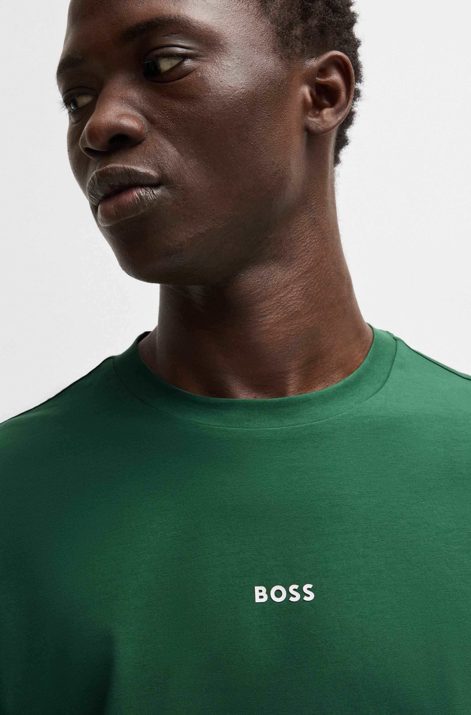 Relaxed-fit T-shirt in stretch cotton with logo print