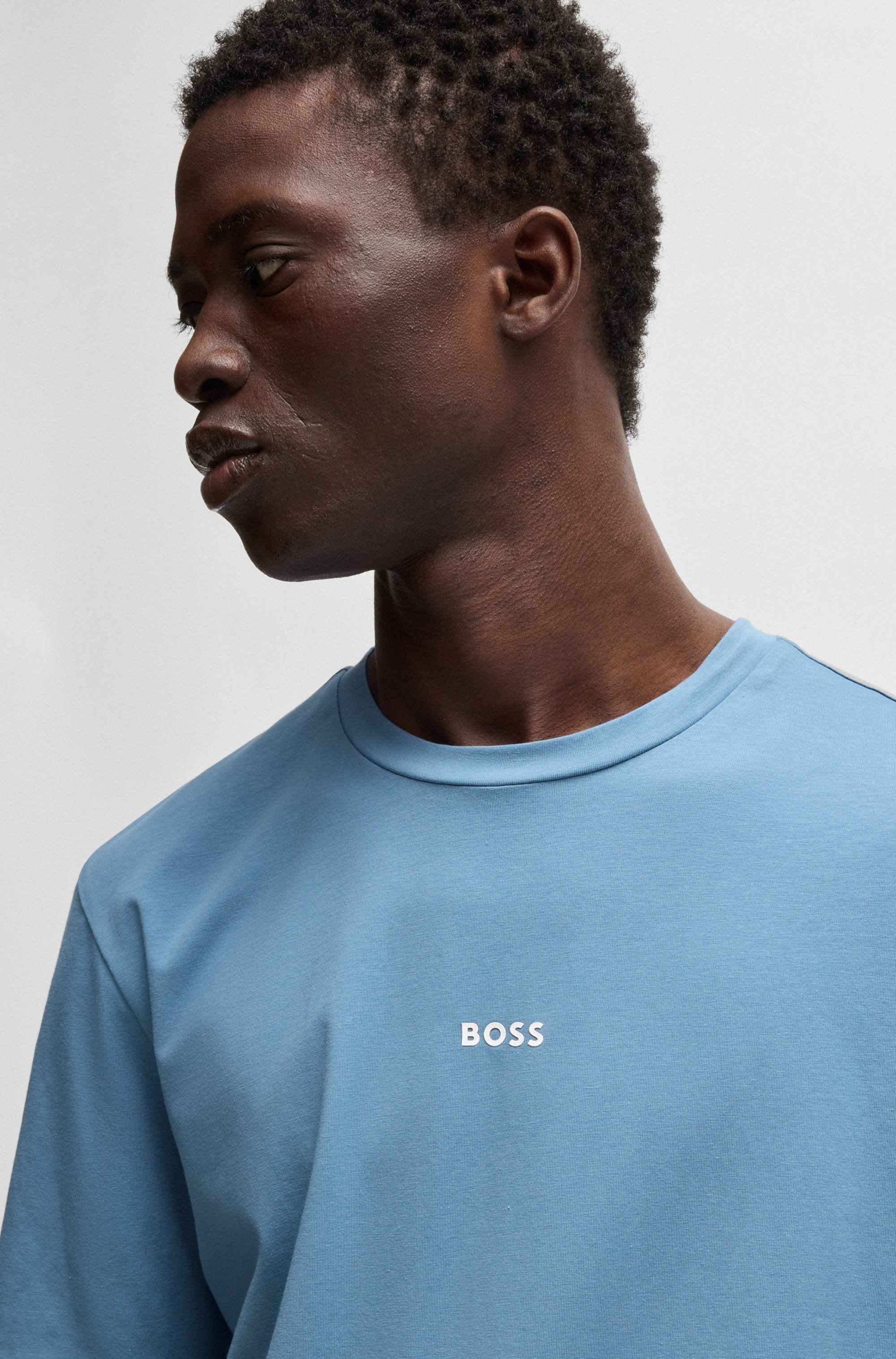 Relaxed-fit T-shirt in stretch cotton with logo print