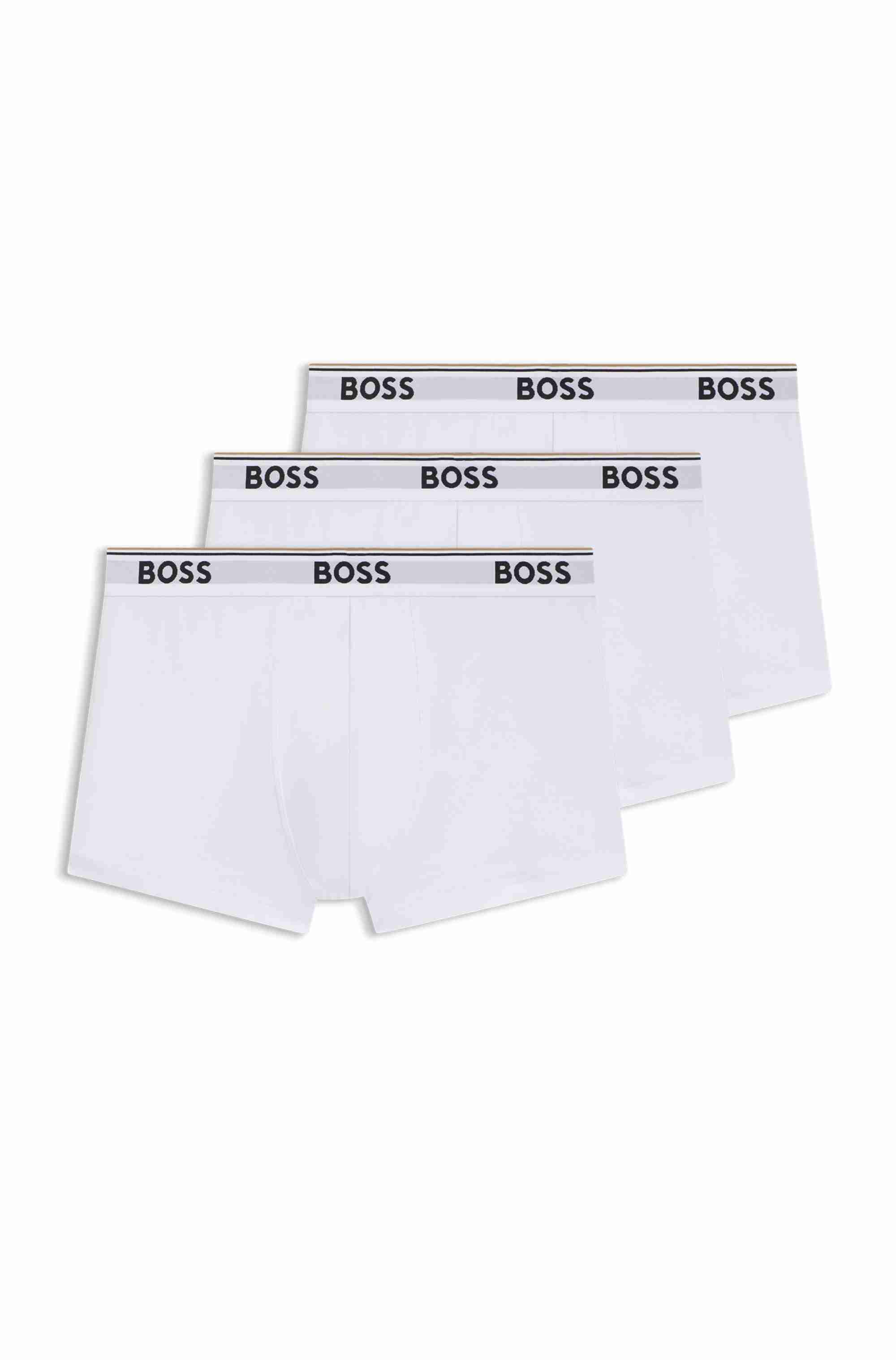 Three-pack of stretch-cotton trunks with logo waistbands