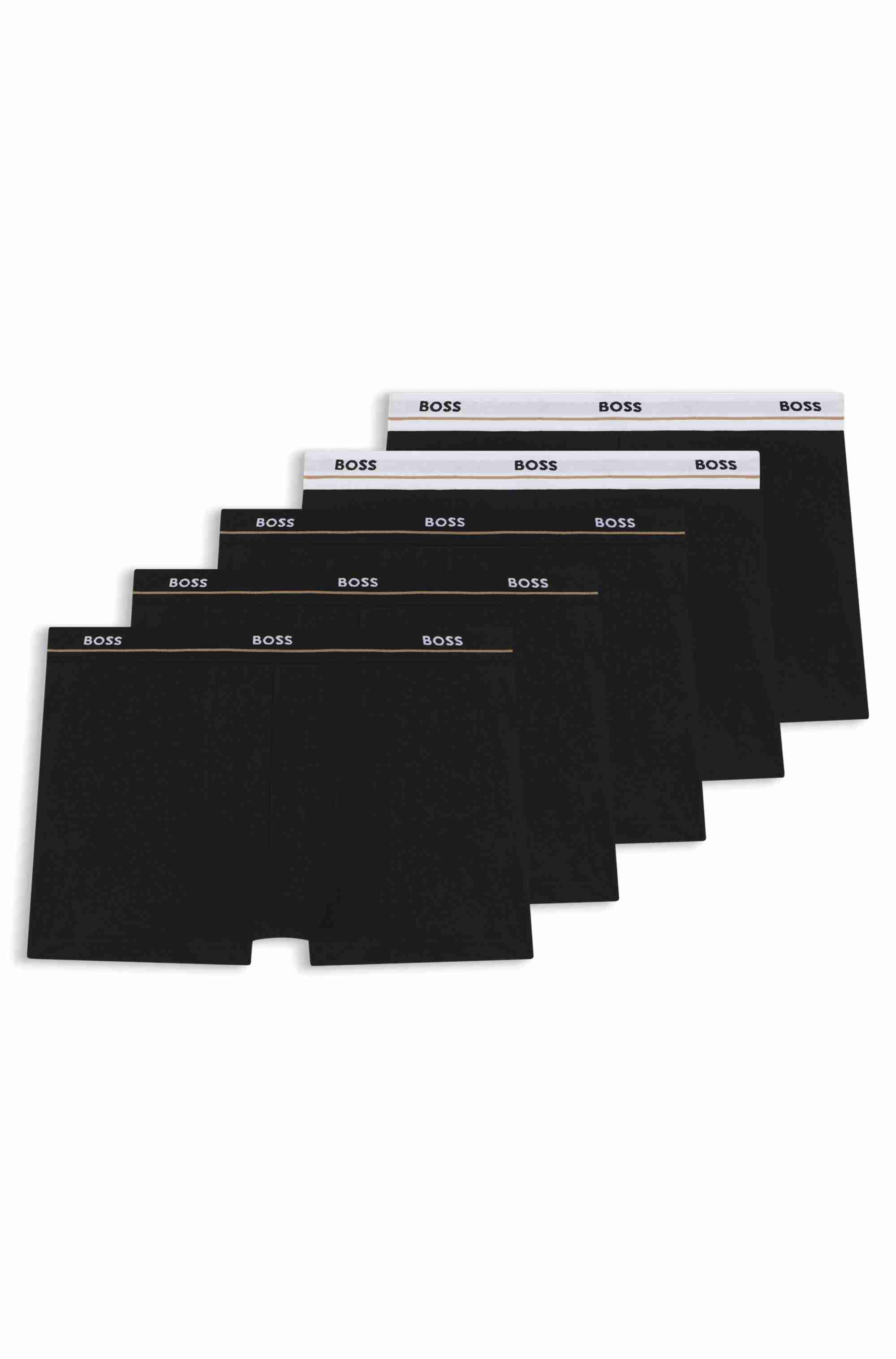 Five-pack of stretch-cotton trunks with logo waistbands