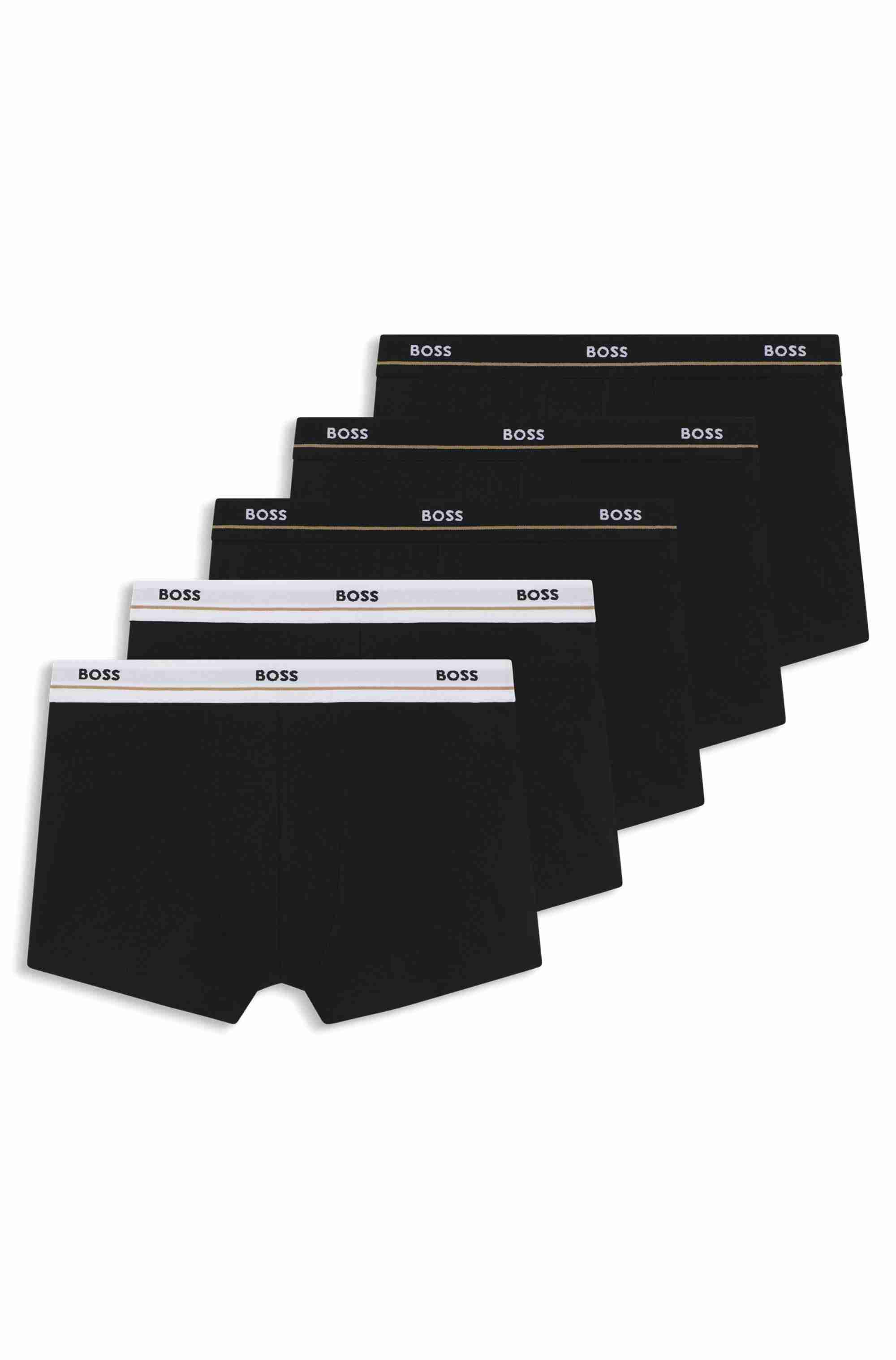 Five-pack of stretch-cotton trunks with logo waistbands