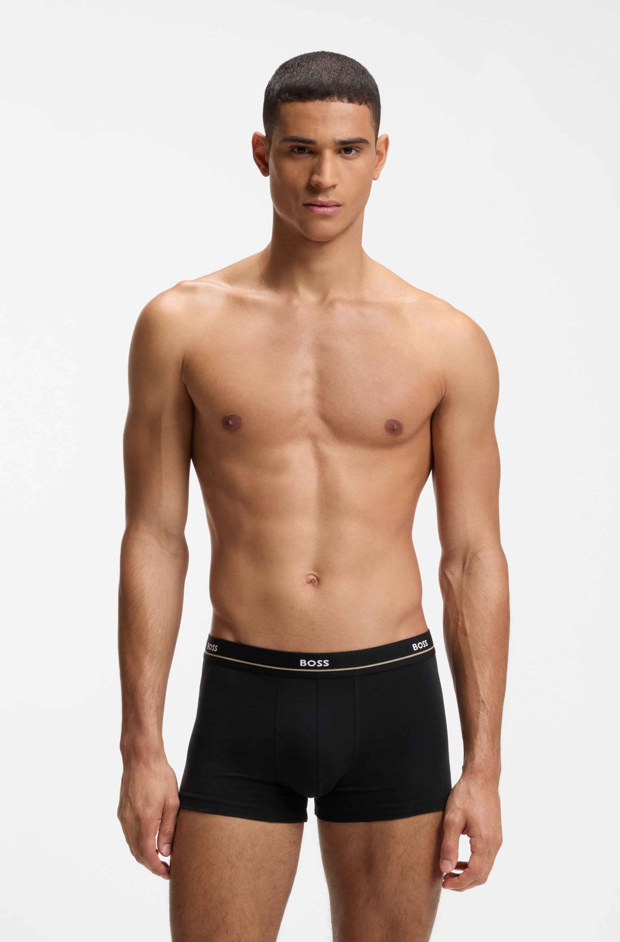 Five-pack of stretch-cotton trunks with logo waistbands