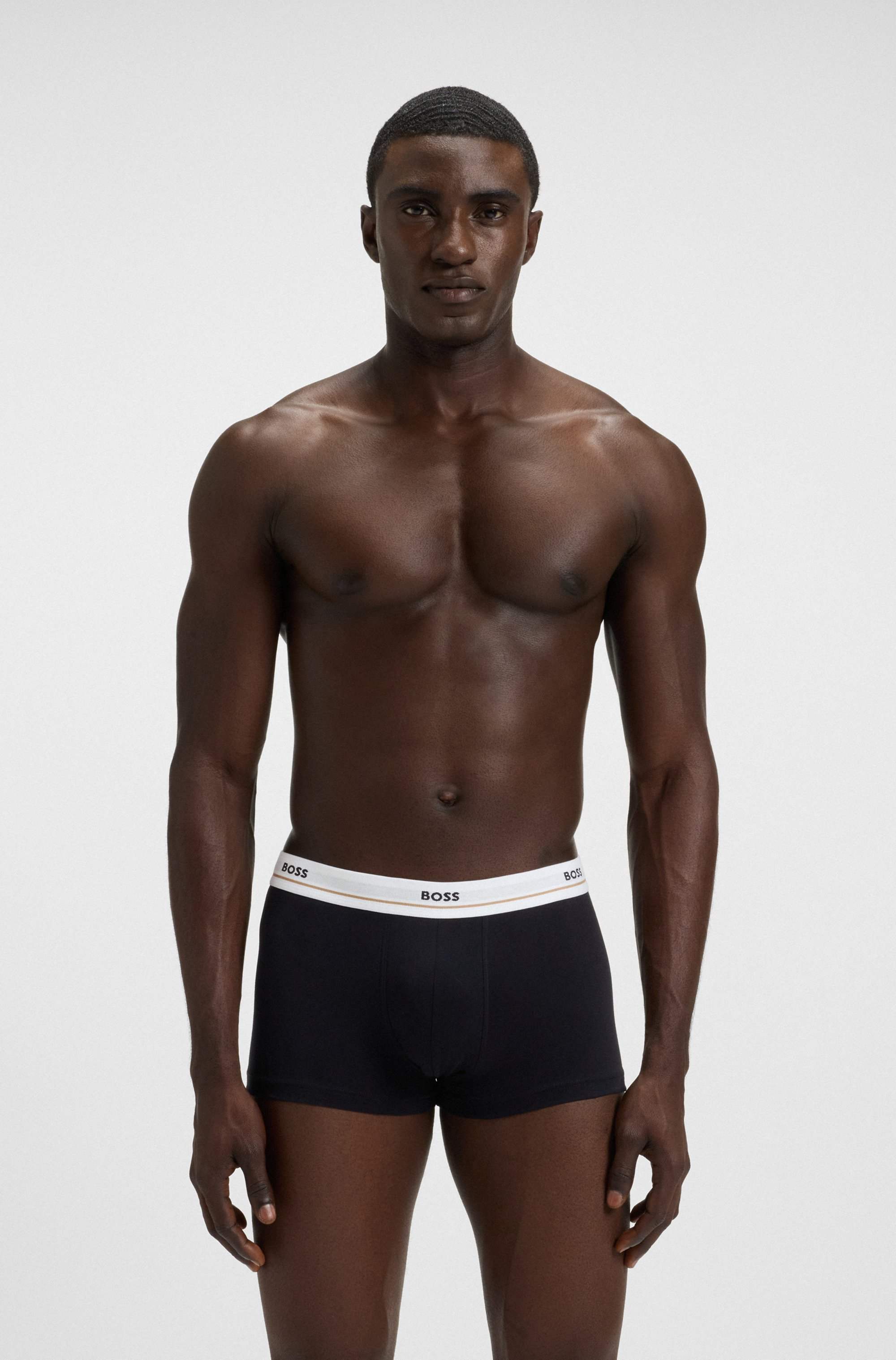 Five-pack of stretch-cotton trunks with logo waistbands