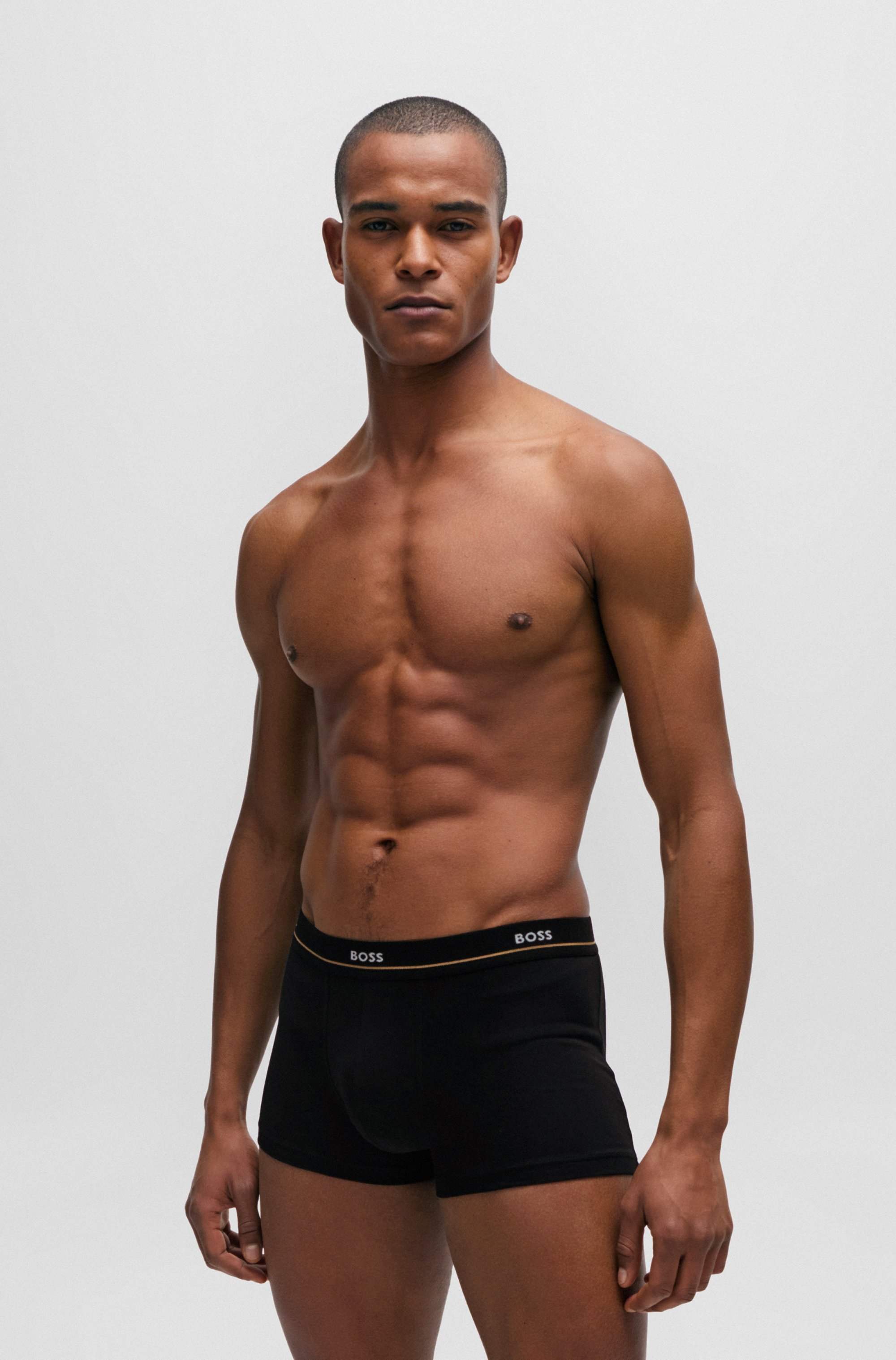 Five-pack of stretch-cotton trunks with logo waistbands