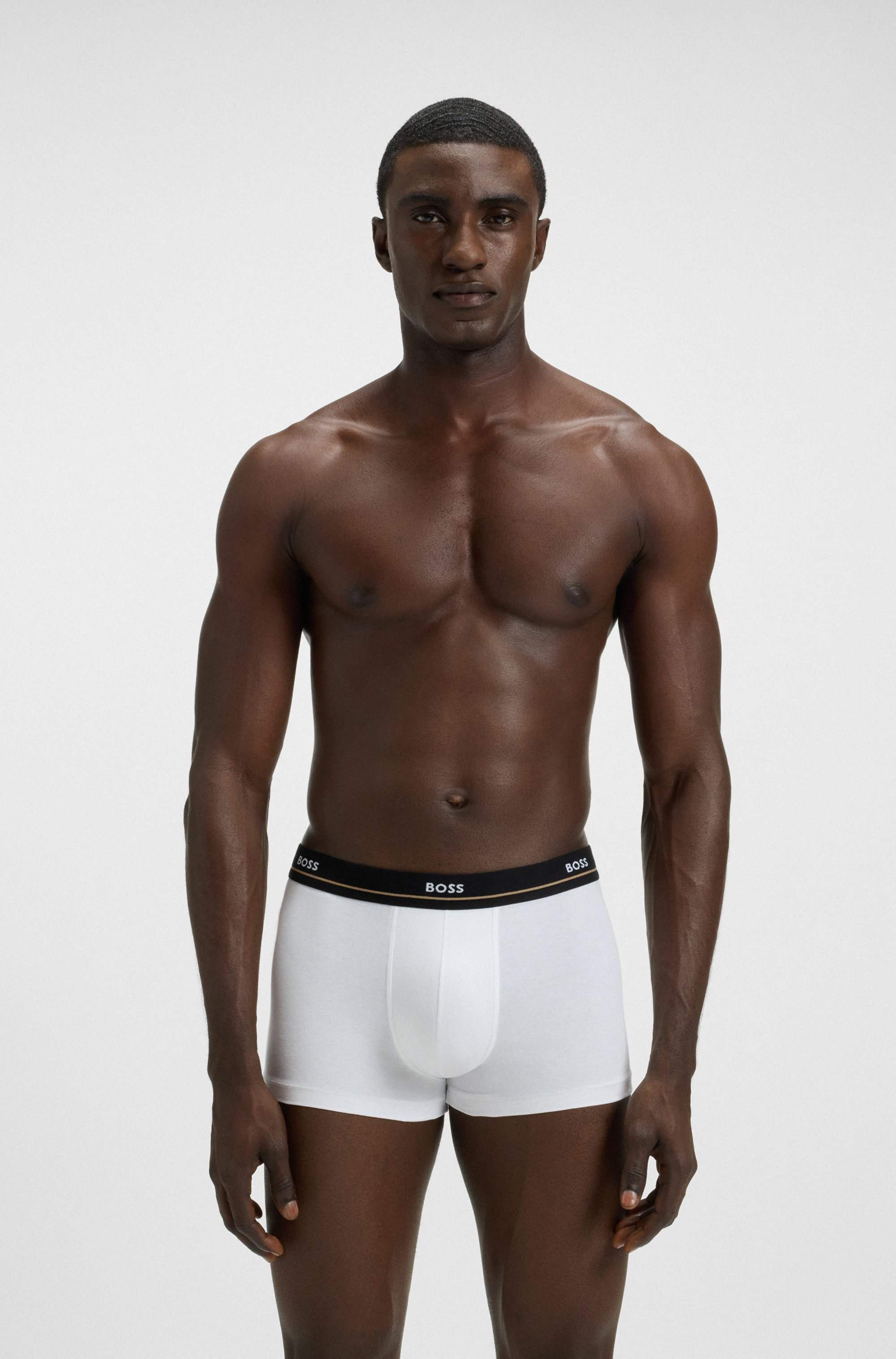 Five-pack of stretch-cotton trunks with logo waistbands