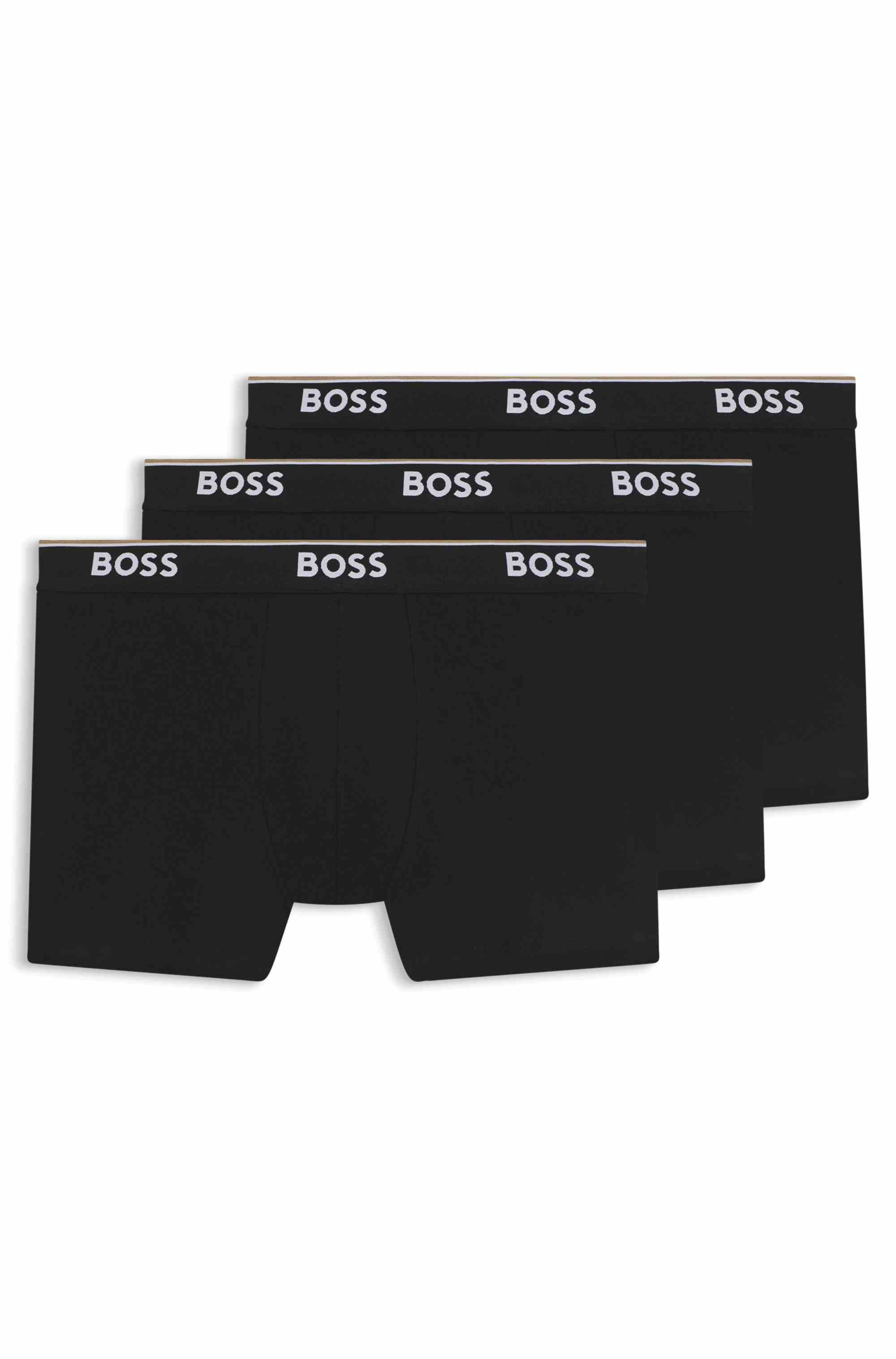 Three-pack of stretch-cotton boxer briefs with logos