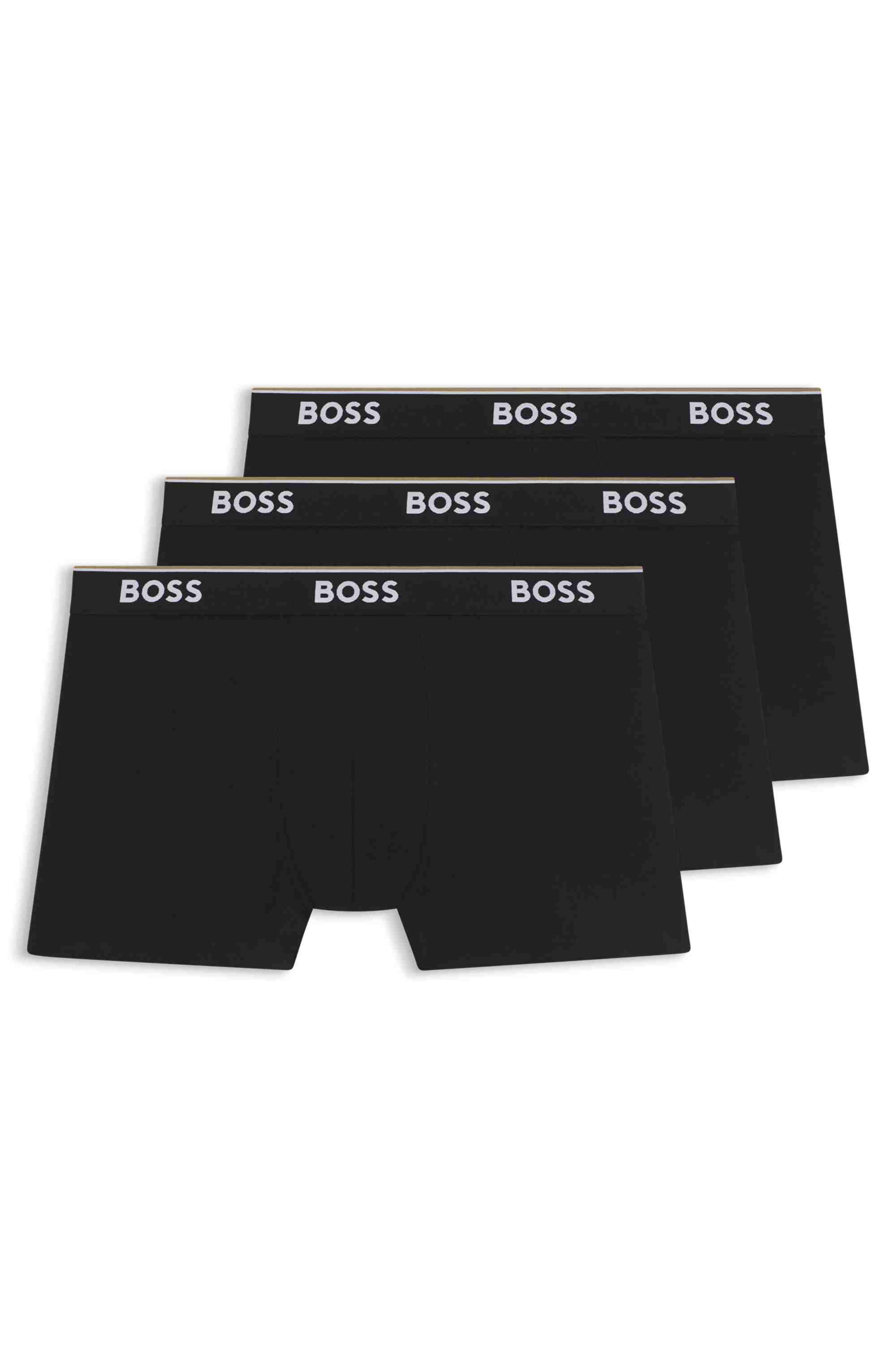 Three-pack of stretch-cotton boxer briefs with logos