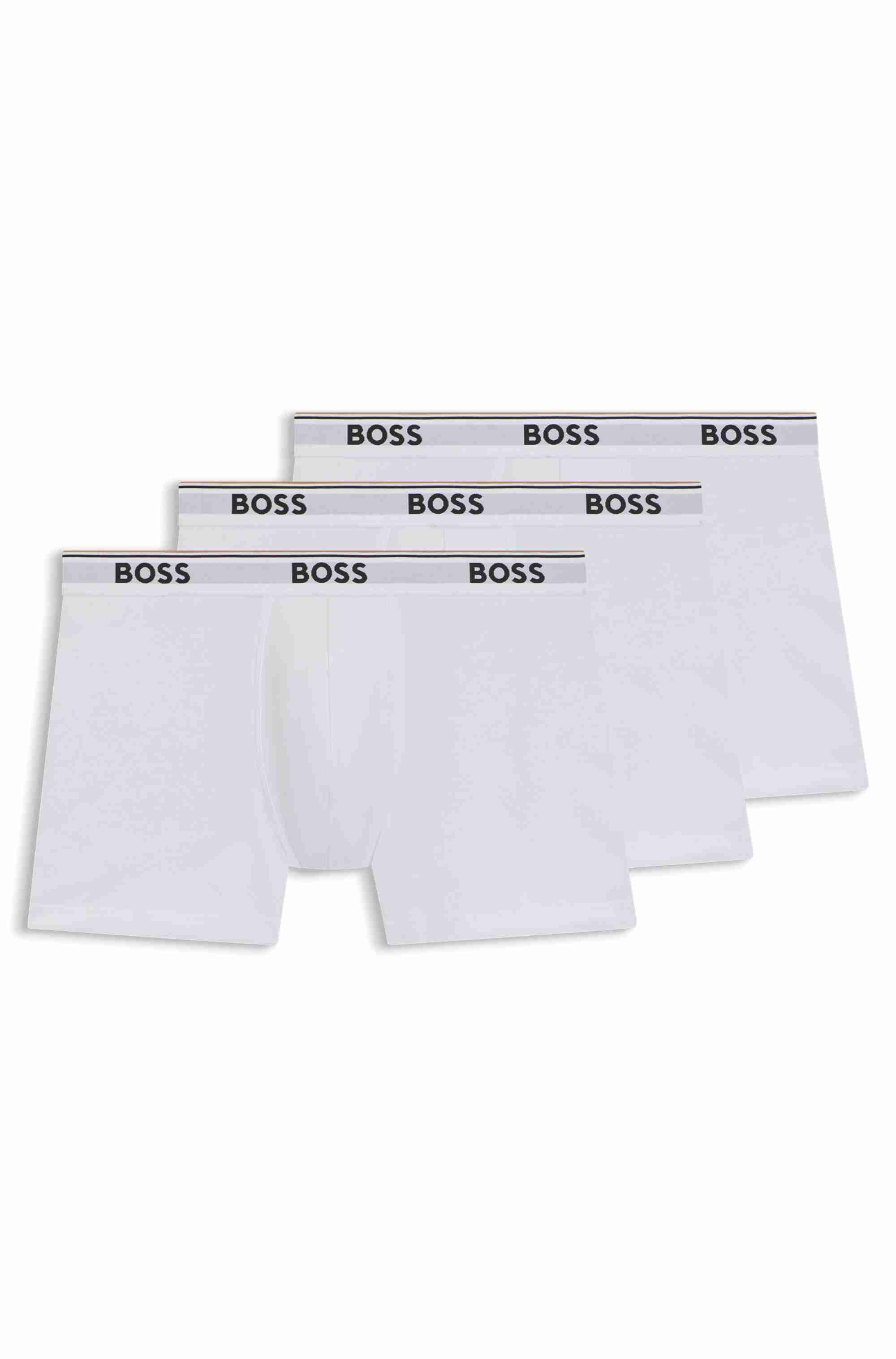 Three-pack of stretch-cotton boxer briefs with logos