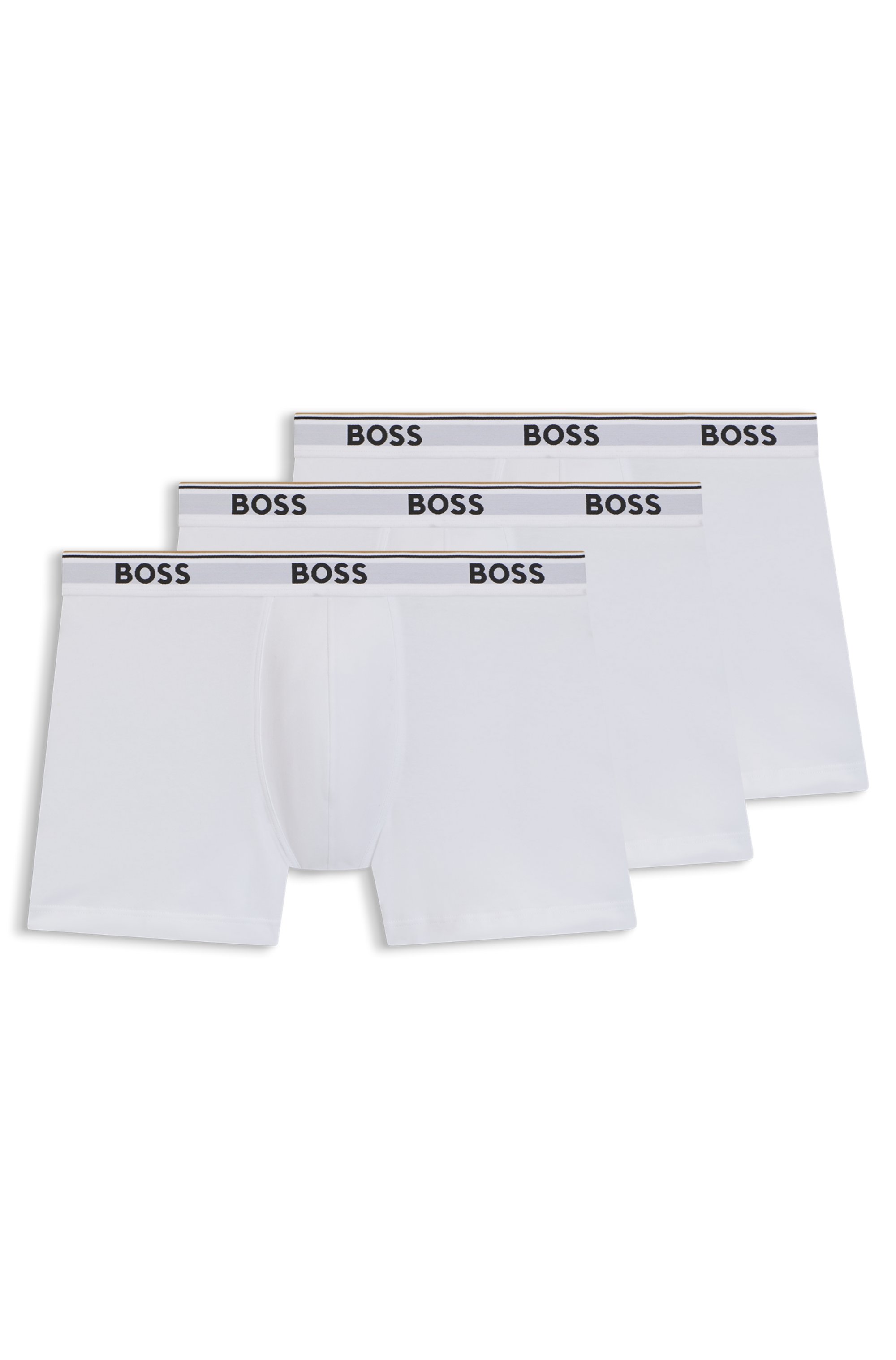 Three-pack of stretch-cotton boxer briefs with logos