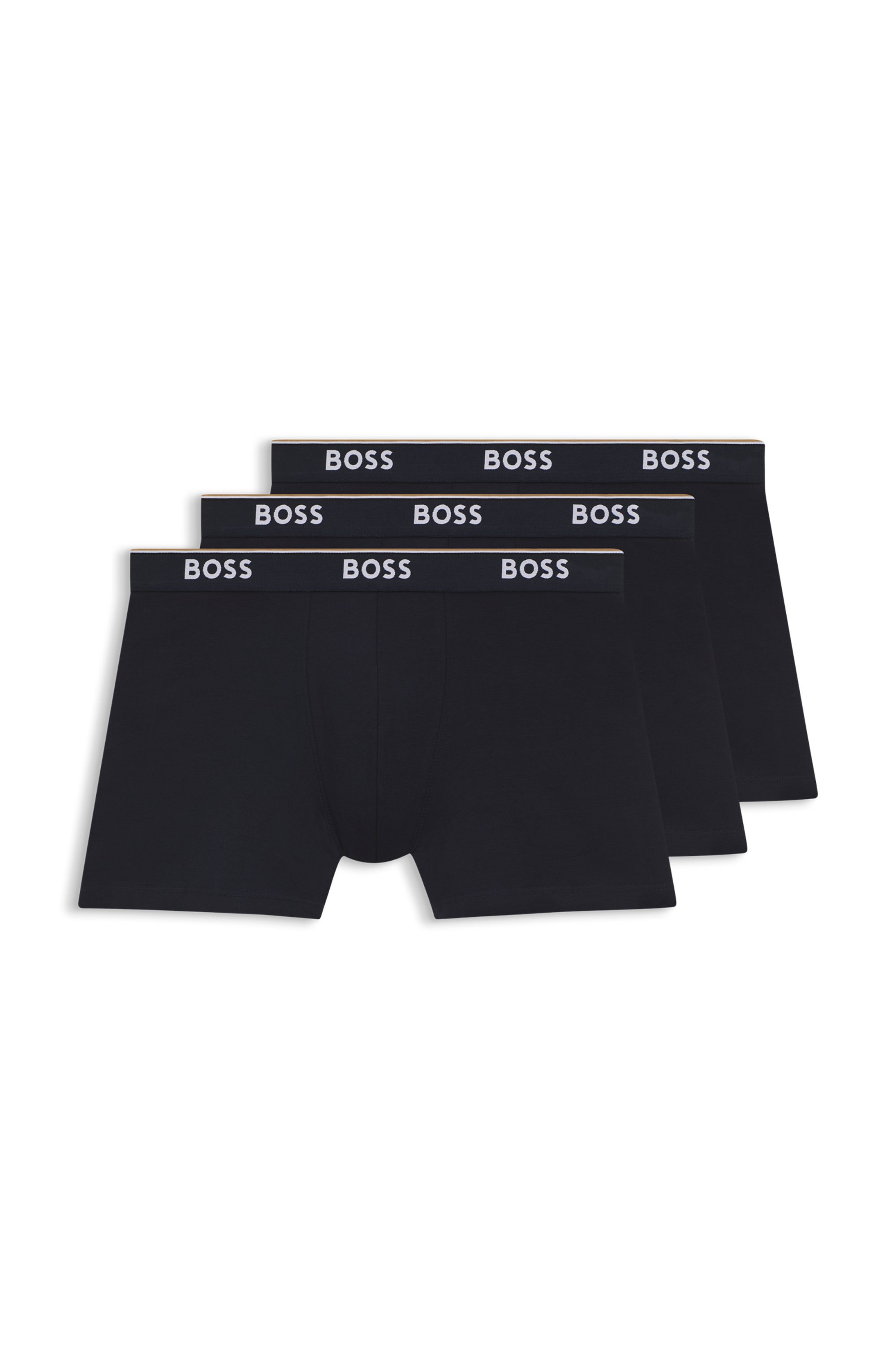 Three-pack of stretch-cotton boxer briefs with logos
