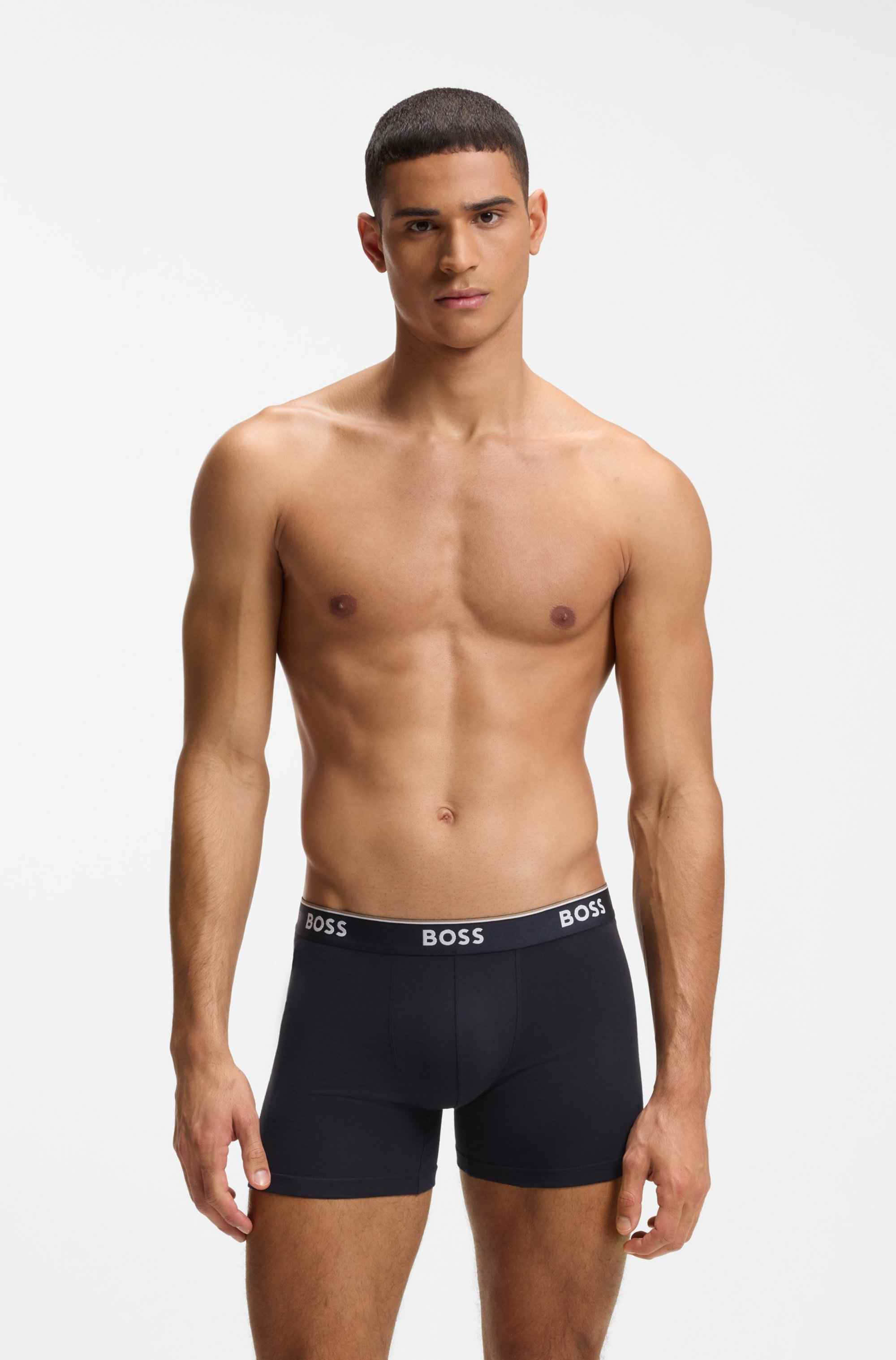 Three-pack of boxer briefs in stretch cotton