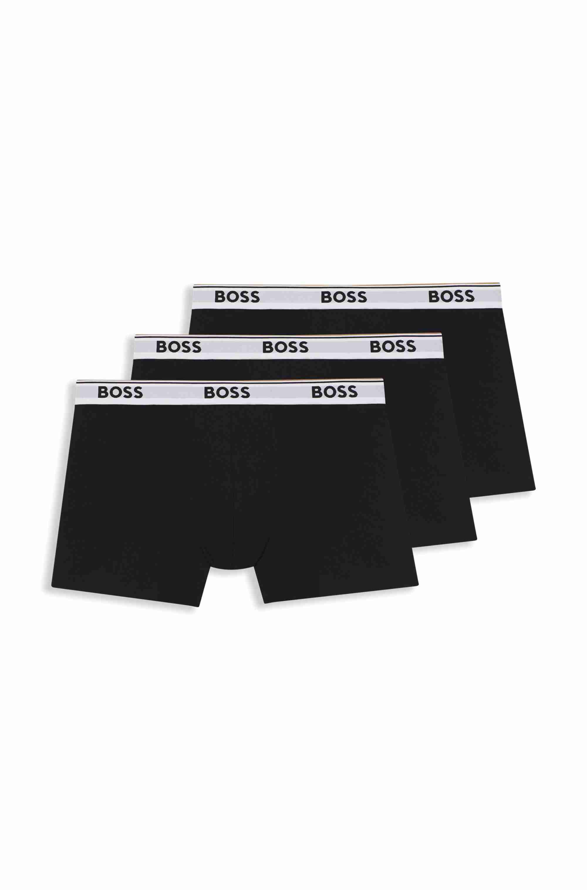 Three-pack of stretch-cotton boxer briefs with logos