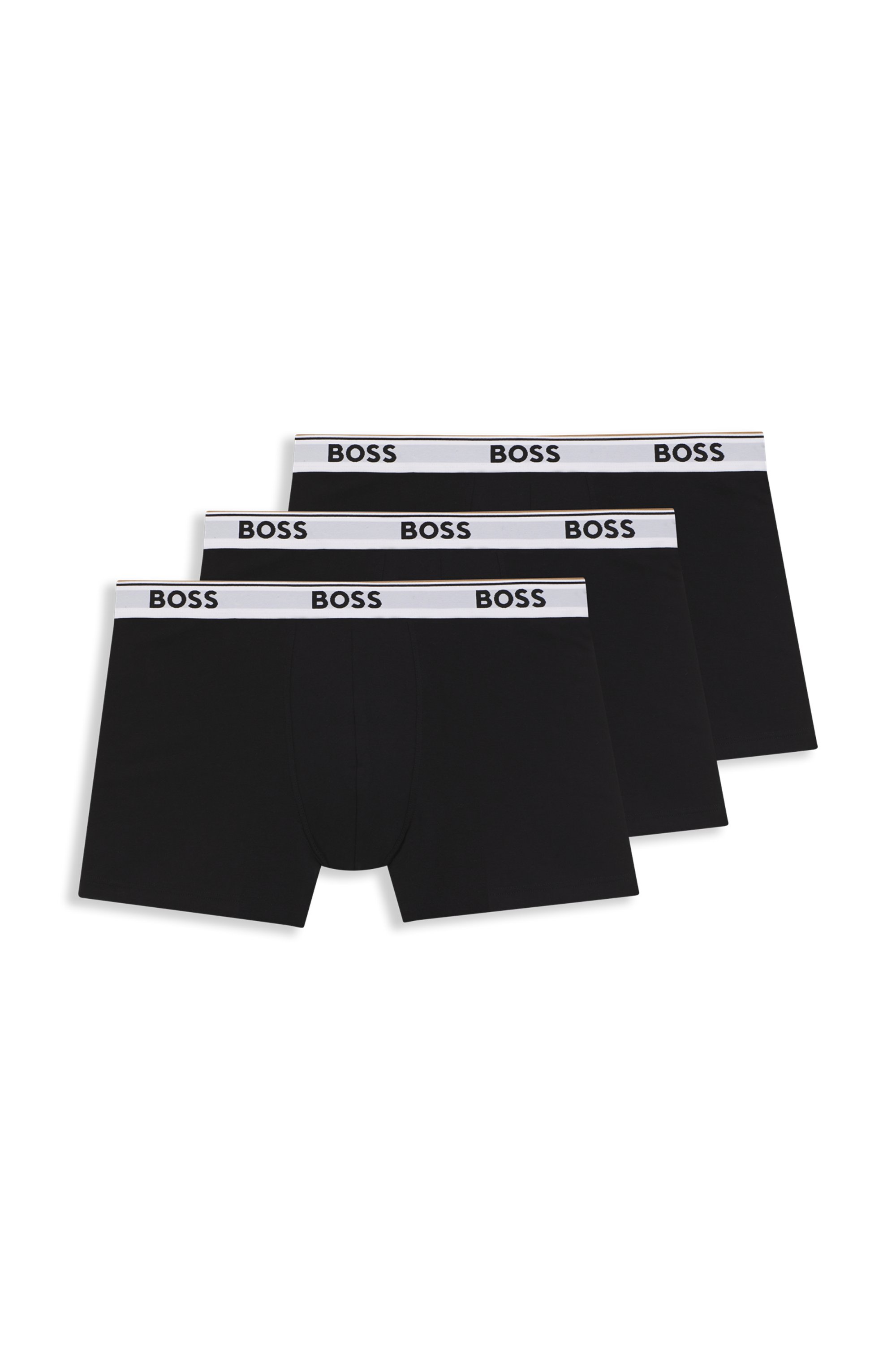 Three-pack of stretch-cotton boxer briefs with logos