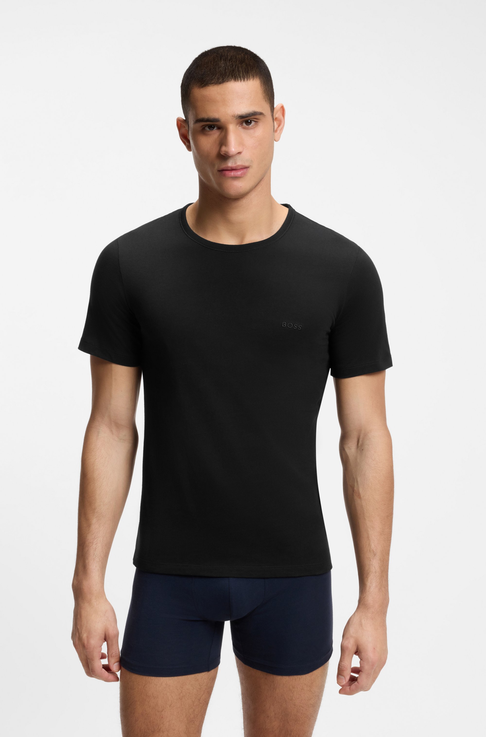 Three-pack of logo-embroidered T-shirts in cotton