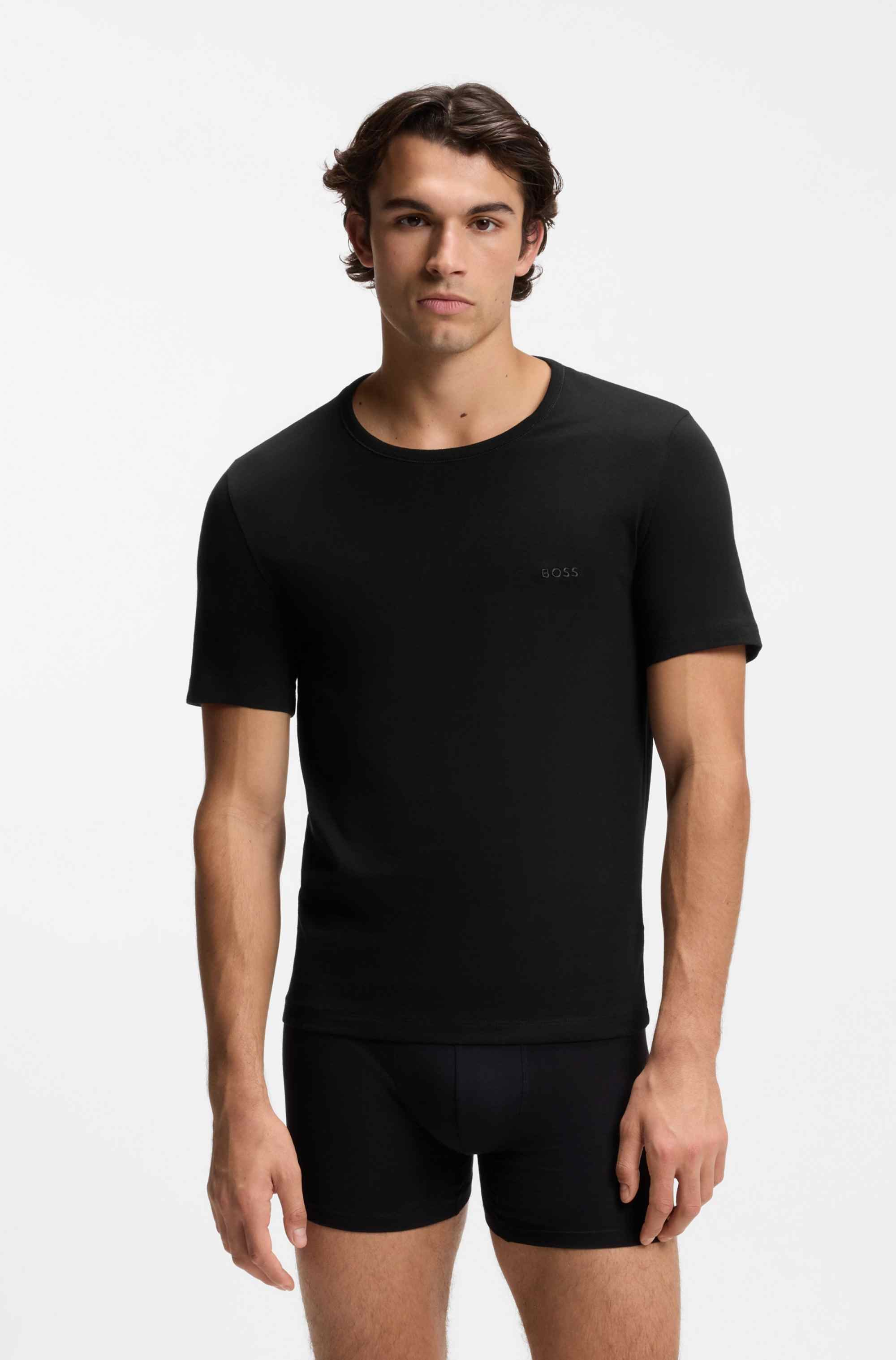 Three-pack of logo-embroidered T-shirts in cotton