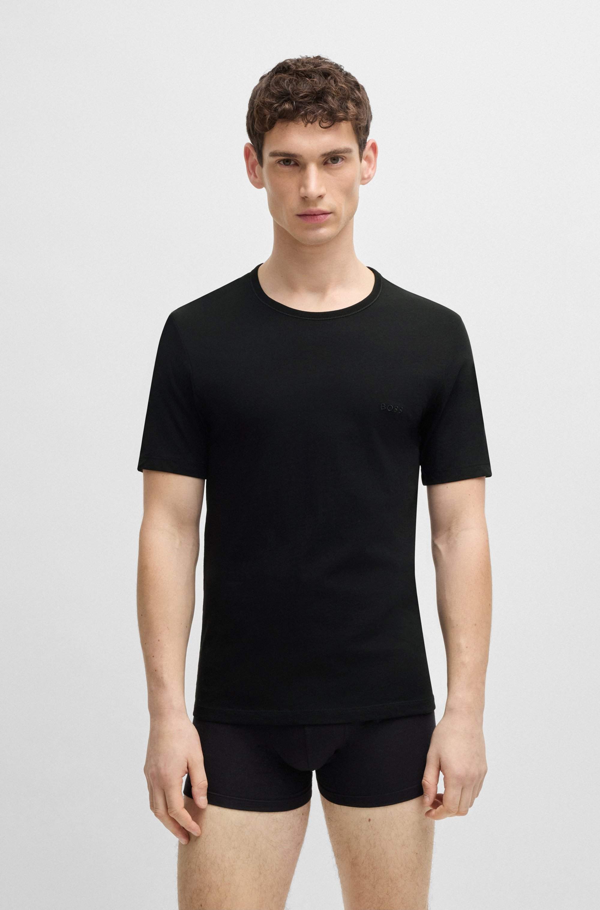 Three-pack of logo-embroidered T-shirts in cotton