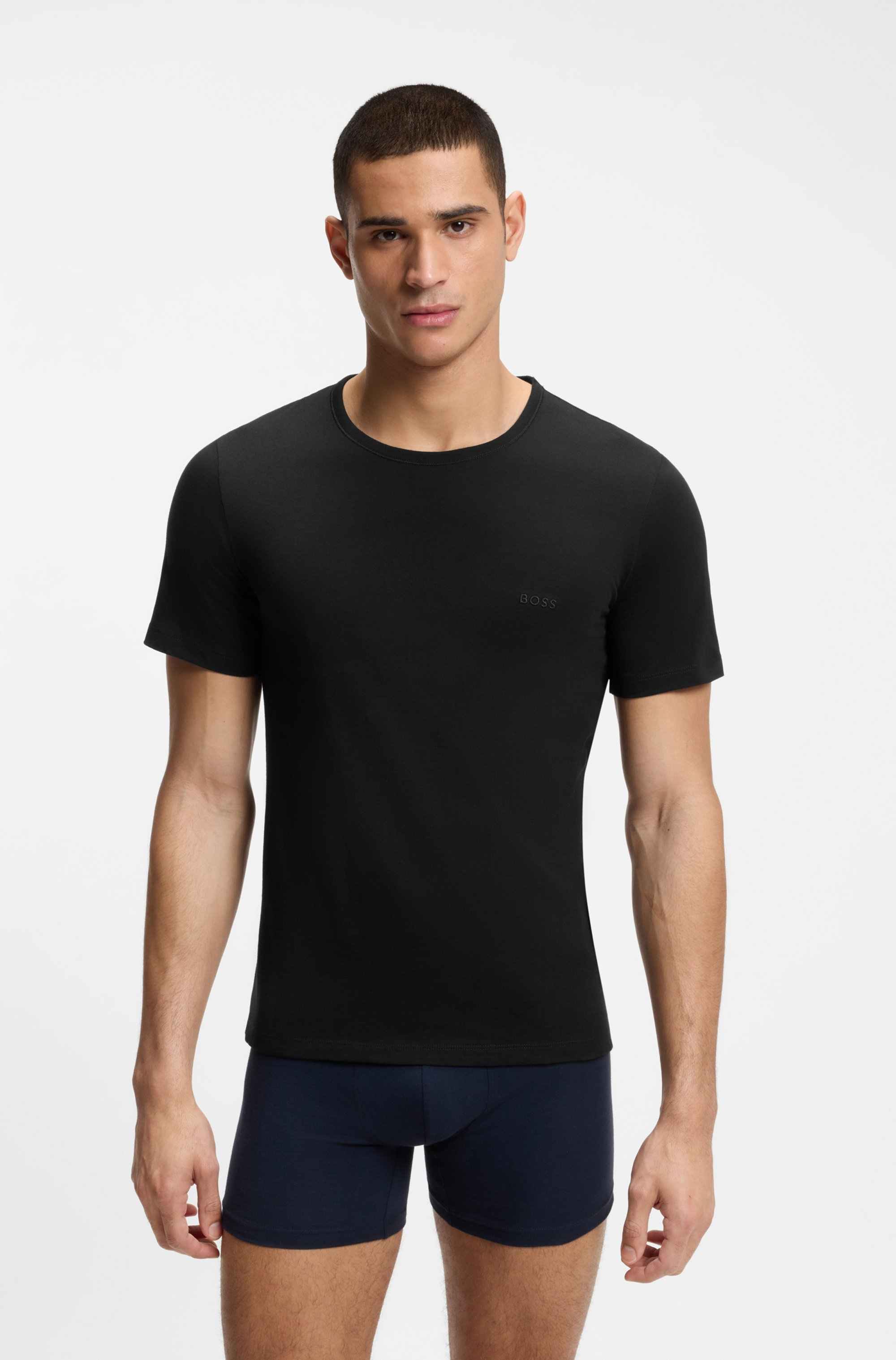 Three-pack of logo-embroidered T-shirts in cotton