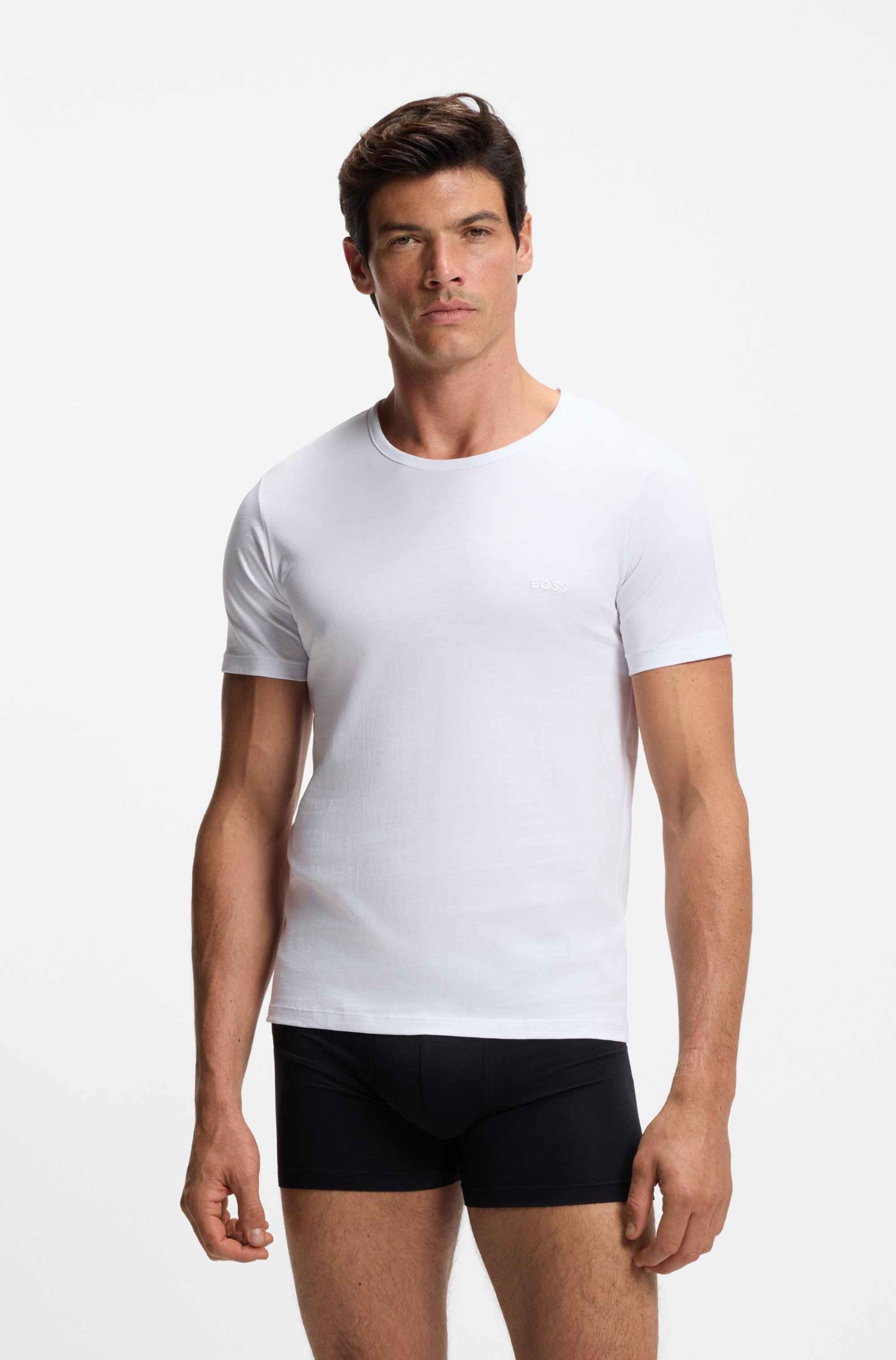 Three-pack of logo-embroidered T-shirts in cotton