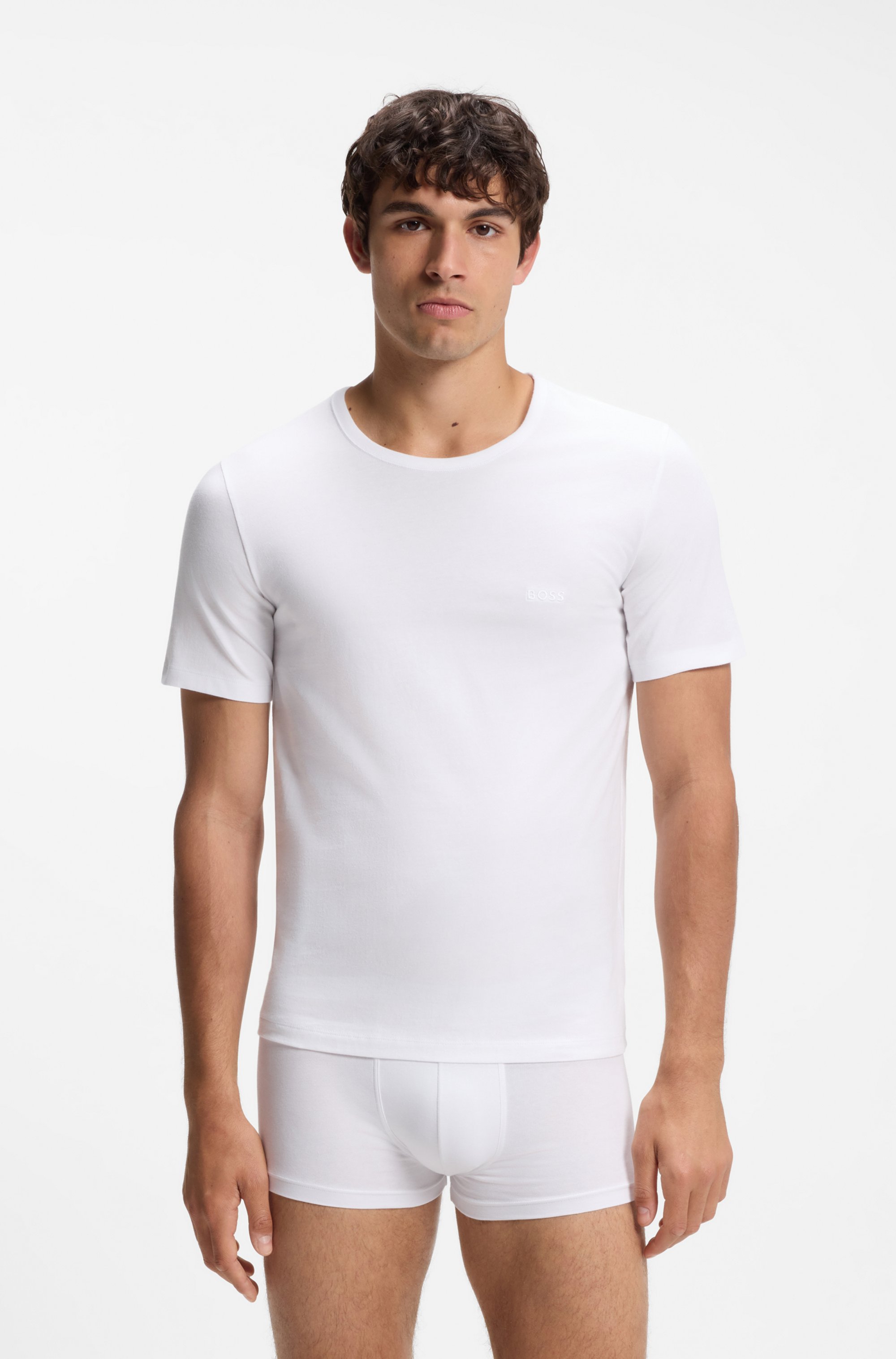 Three-pack of logo-embroidered T-shirts in cotton