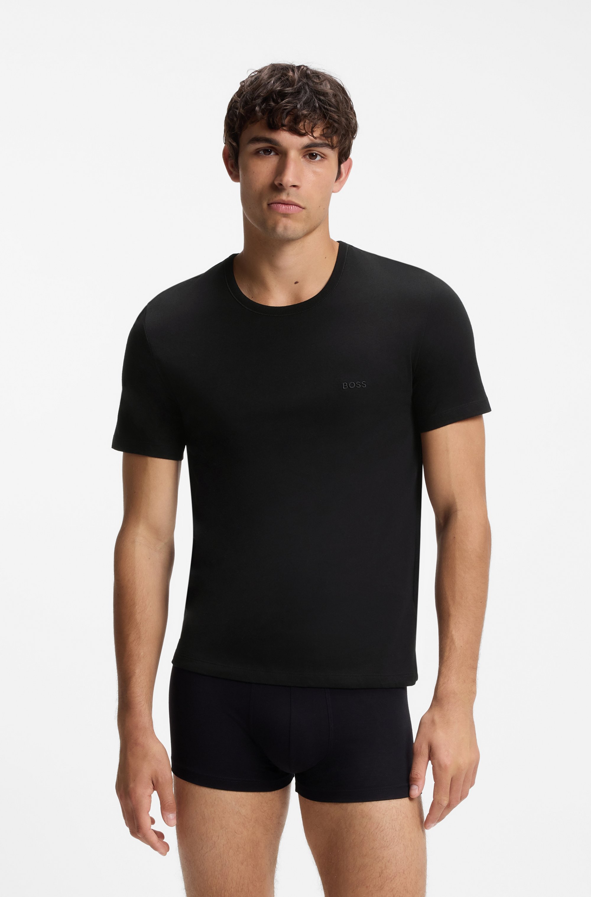 Three-pack of logo-embroidered T-shirts in cotton