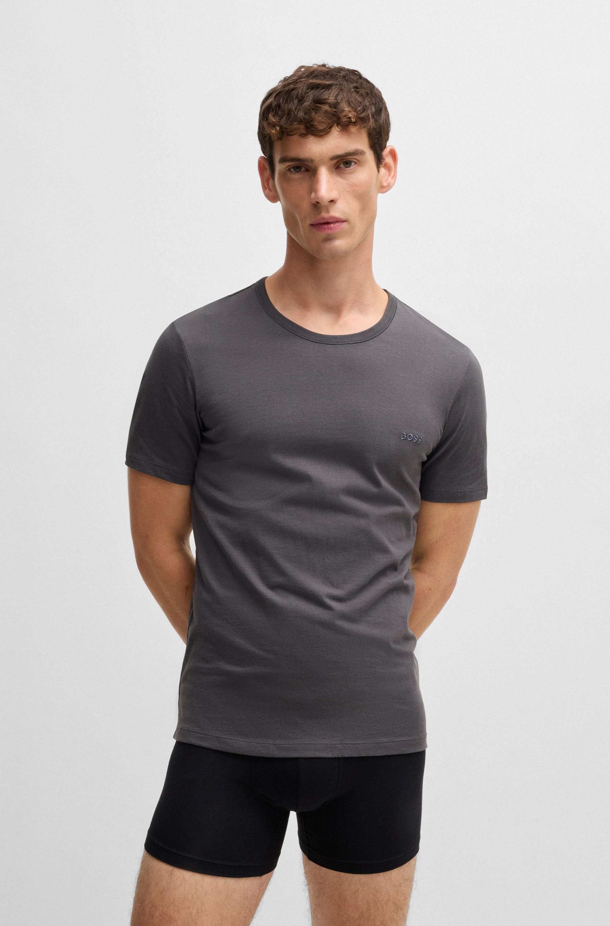 Three-pack of logo-embroidered T-shirts in cotton