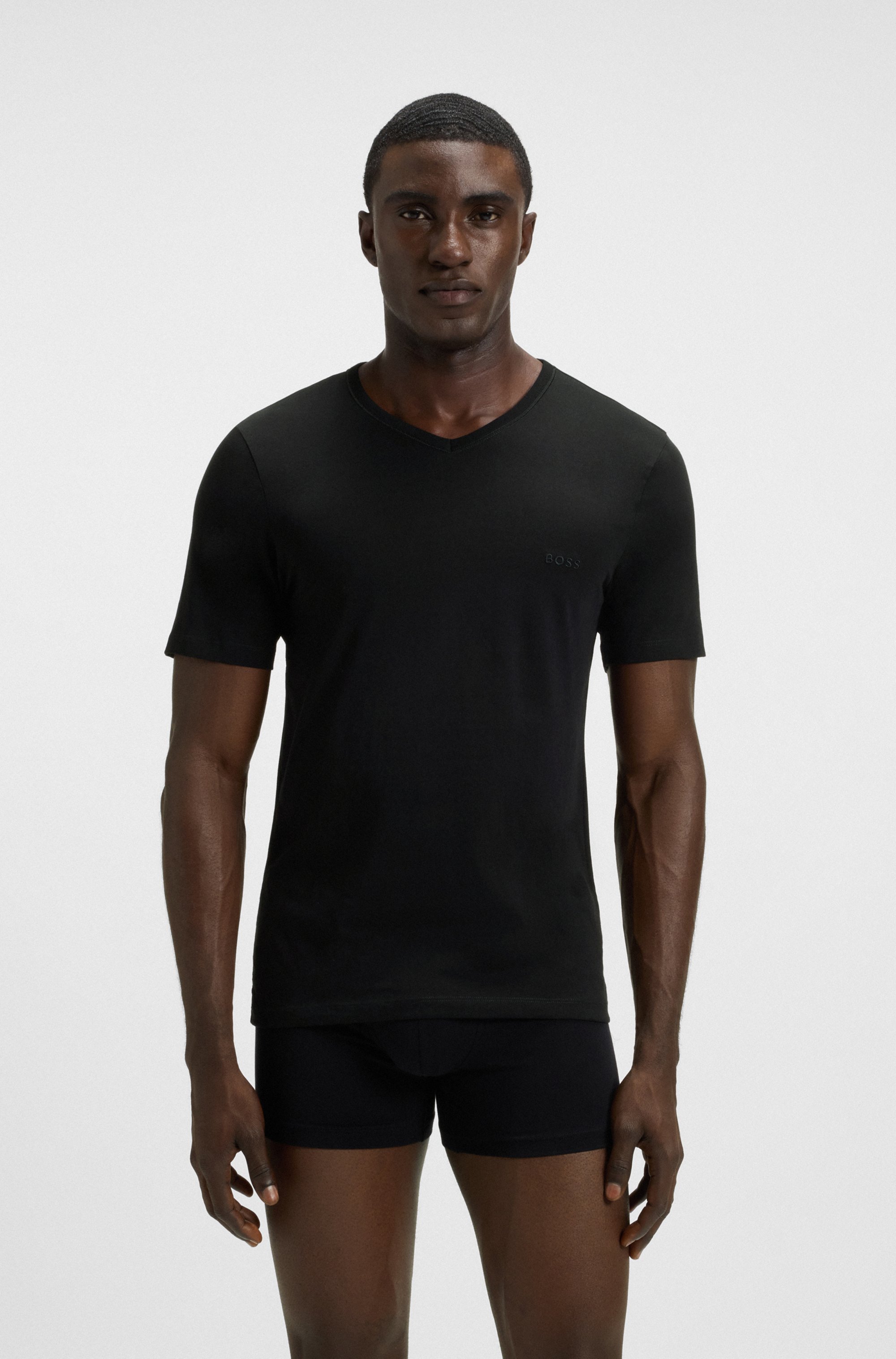 Three-pack of V-neck underwear T-shirts in cotton