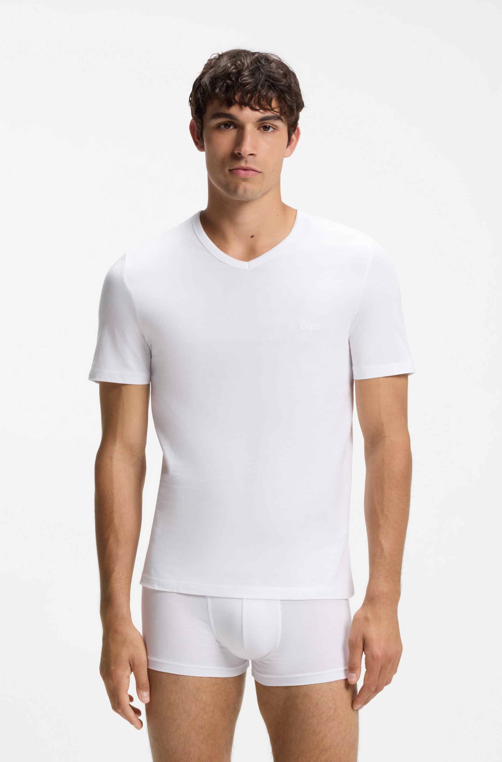 Three-pack of V-neck underwear T-shirts in cotton