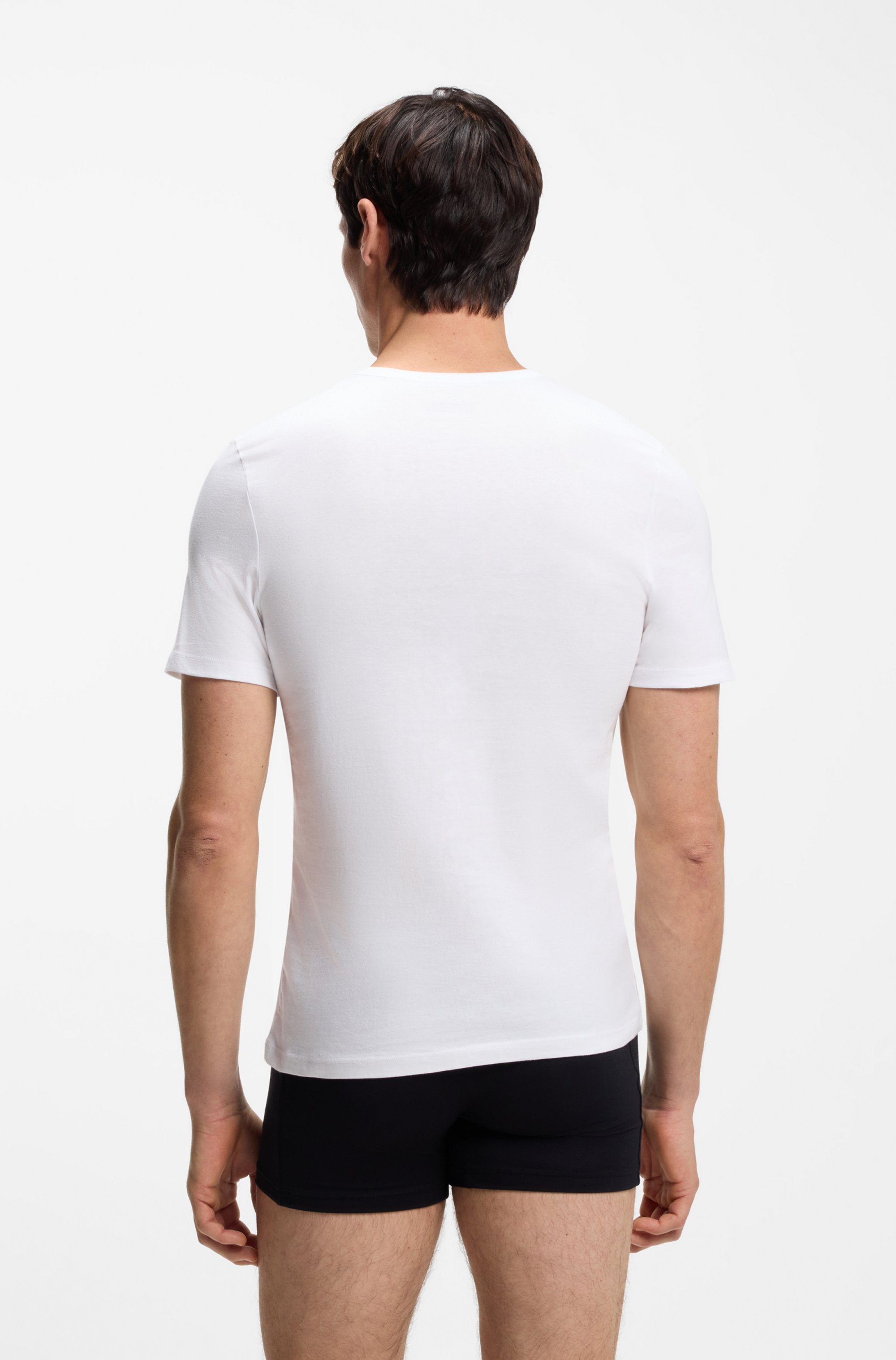 Three-pack of V-neck underwear T-shirts in cotton