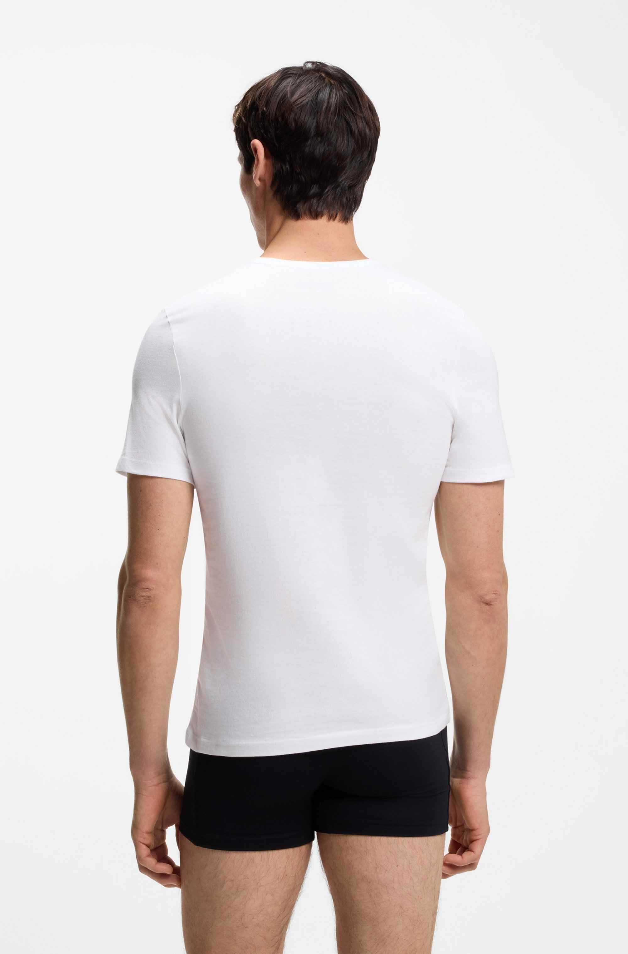 Three-pack of V-neck underwear T-shirts in cotton