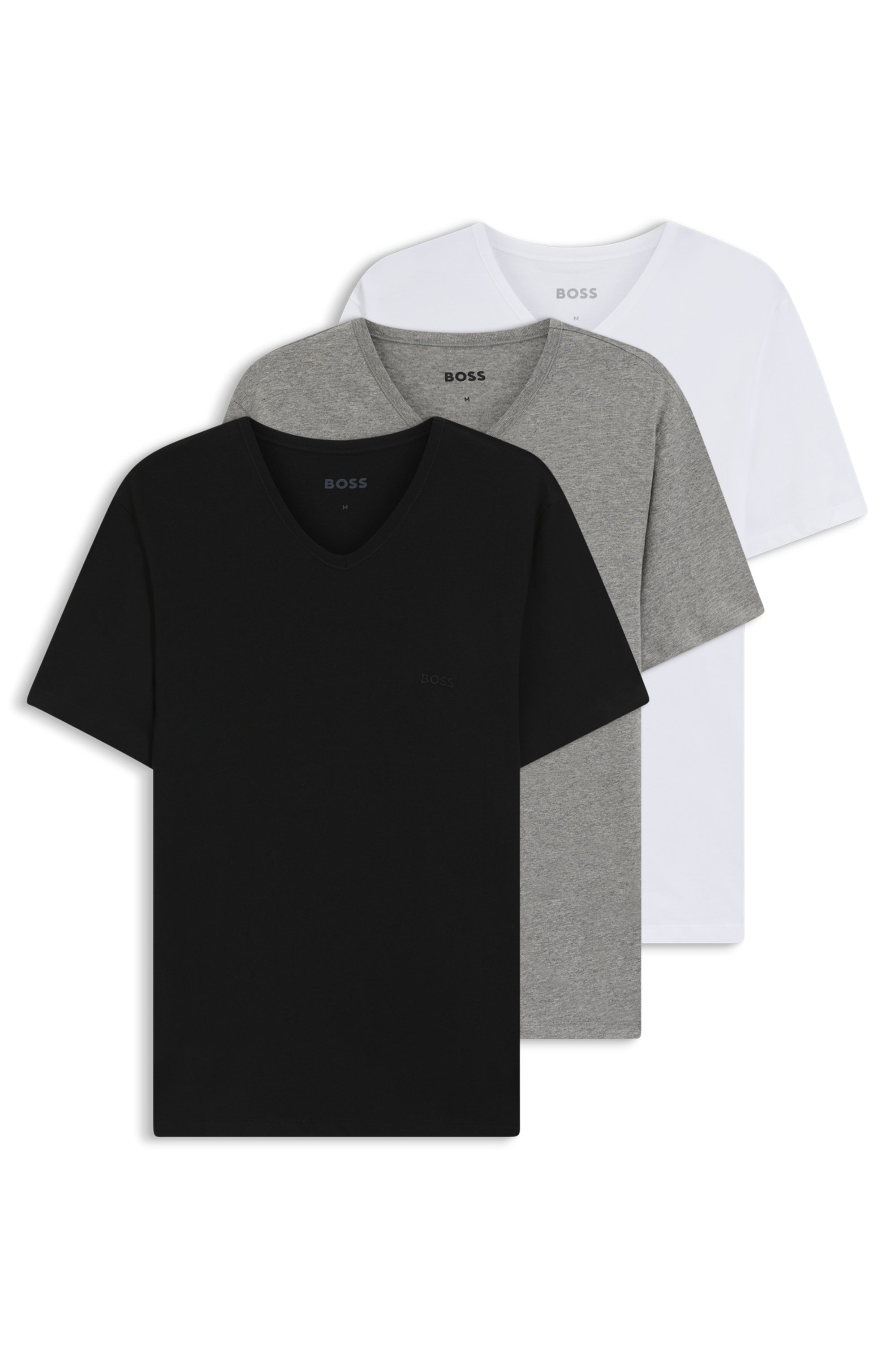 Three-pack of V-neck underwear T-shirts in cotton