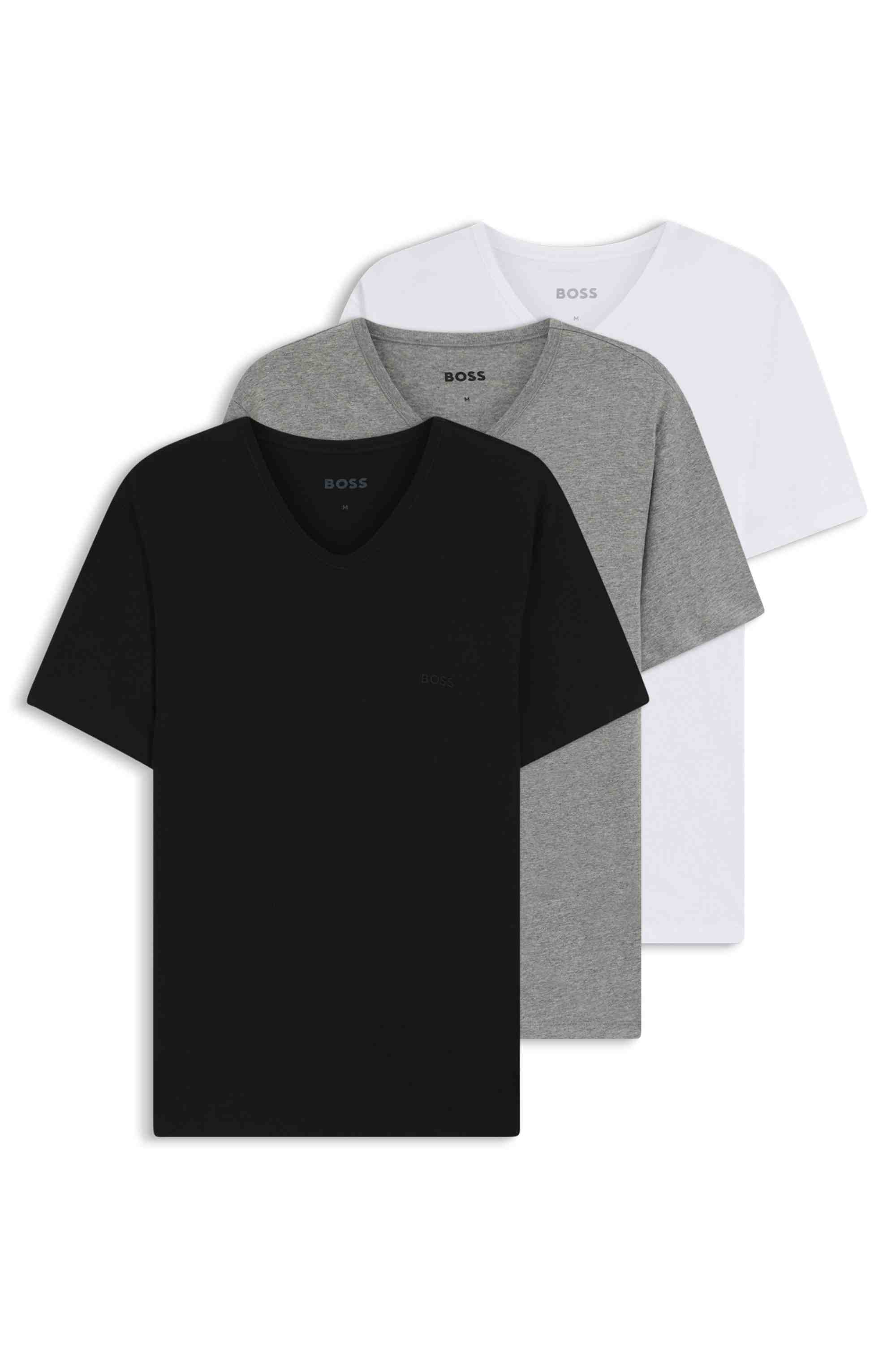 Three-pack of V-neck underwear T-shirts in cotton