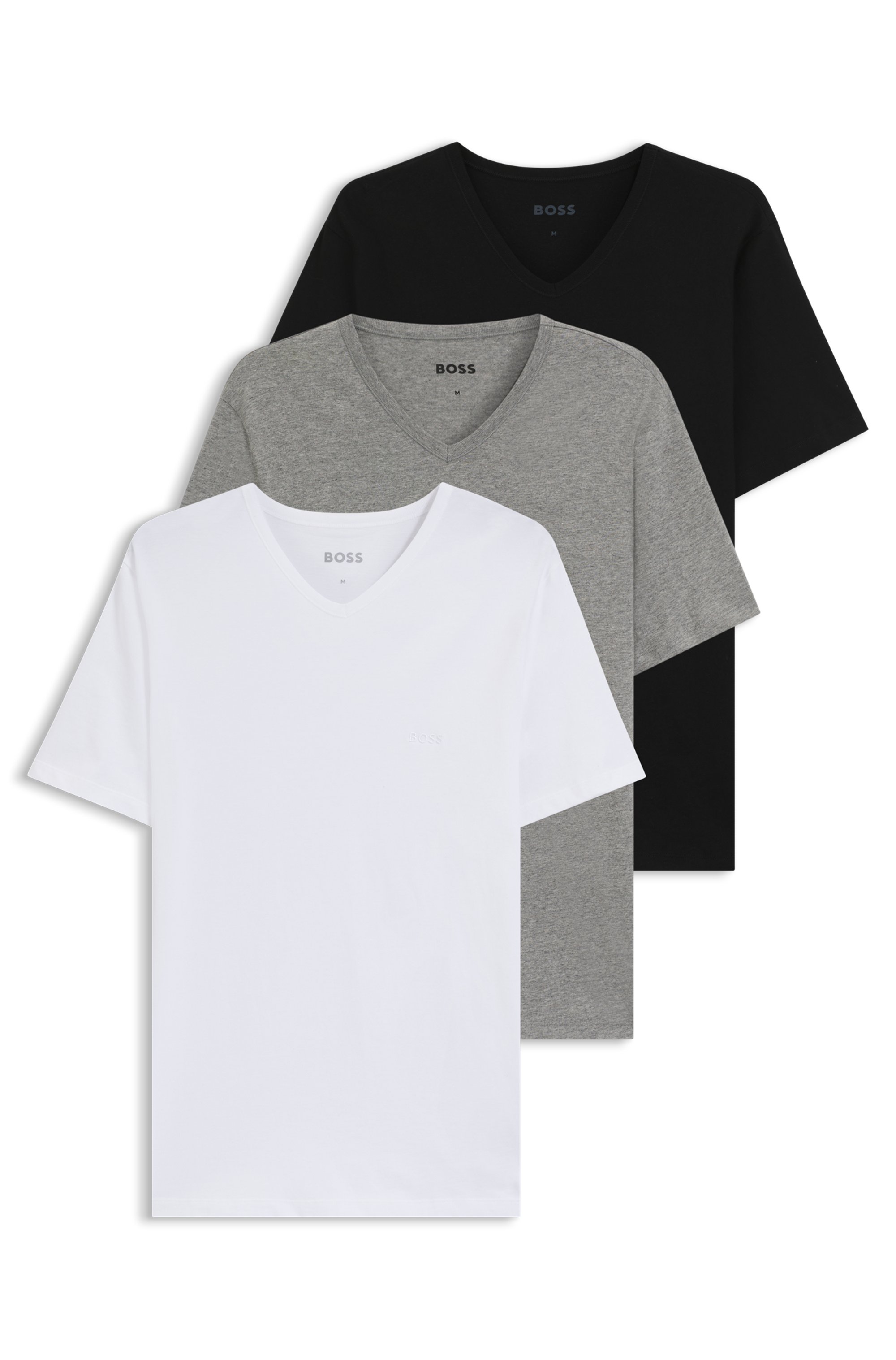 Three-pack of V-neck underwear T-shirts in cotton