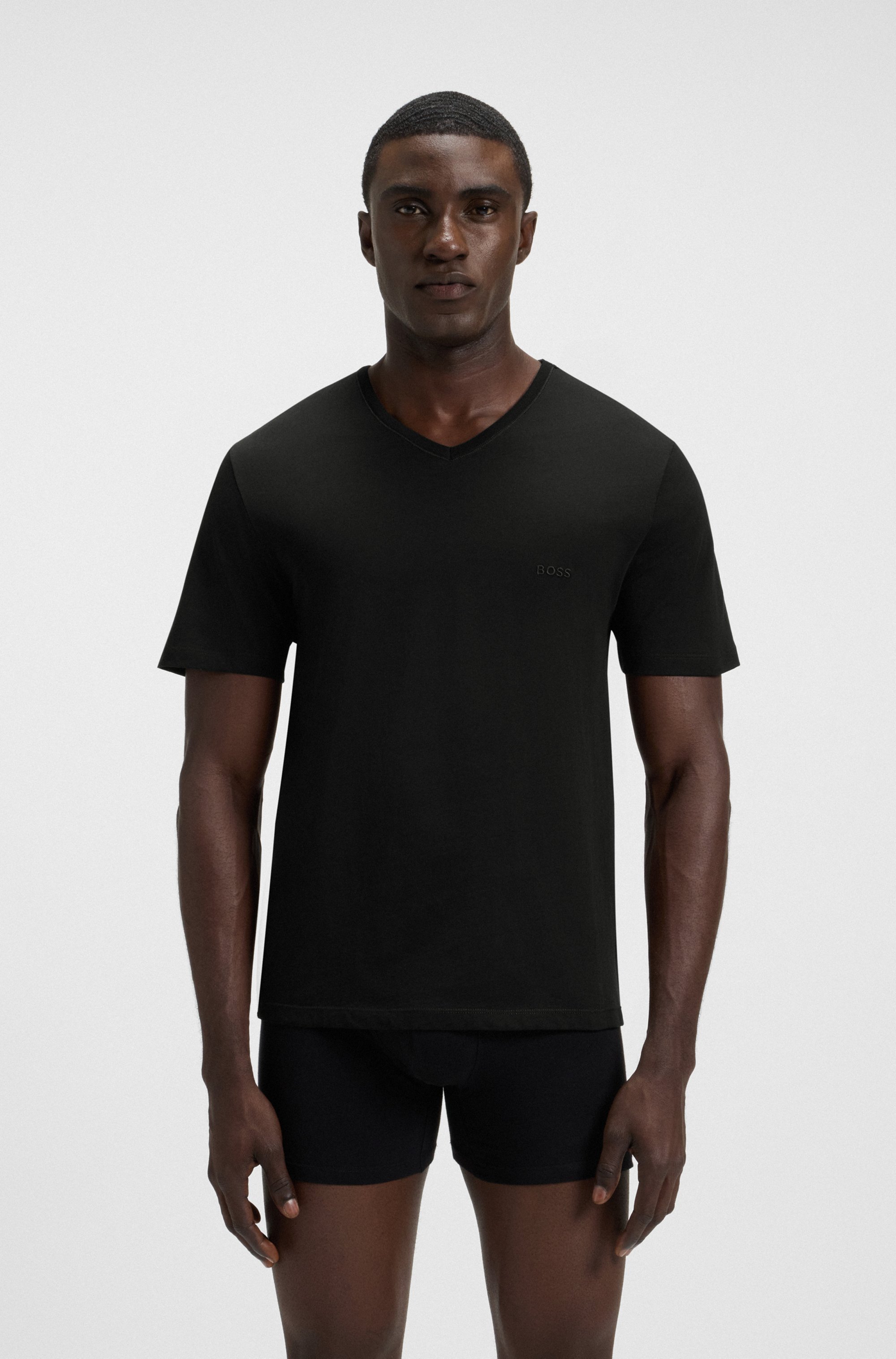 Three-pack of V-neck underwear T-shirts in cotton