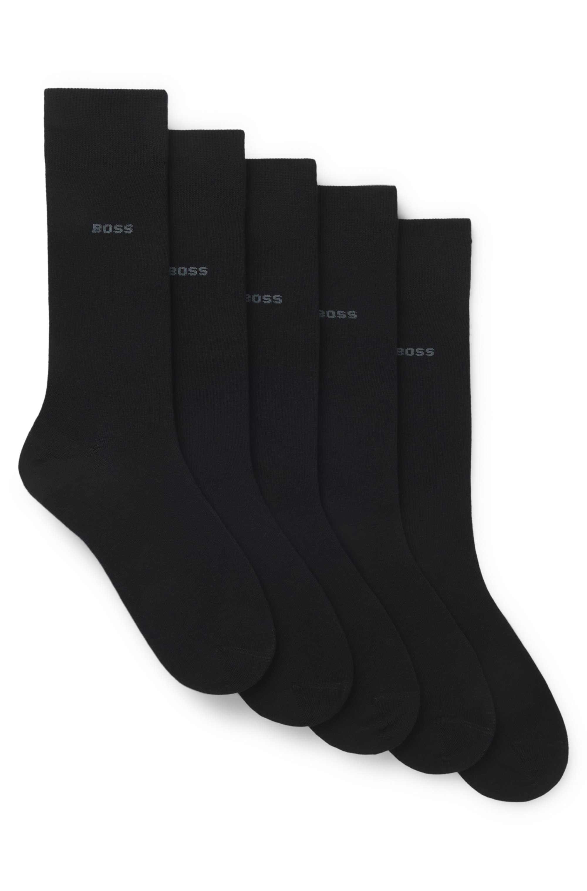 Five-pack of regular-length socks in a cotton blend