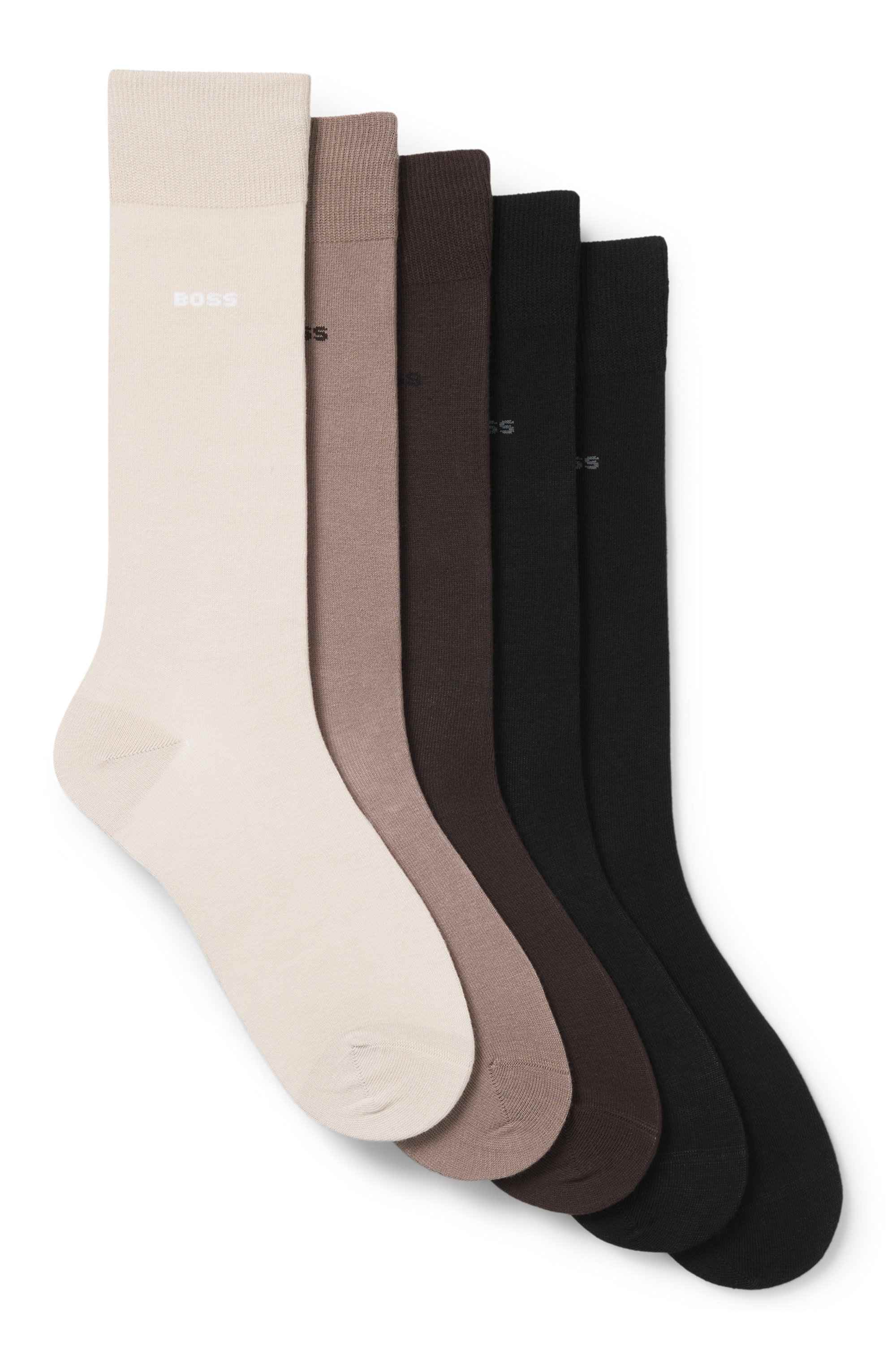 Five-pack of regular-length socks in a cotton blend