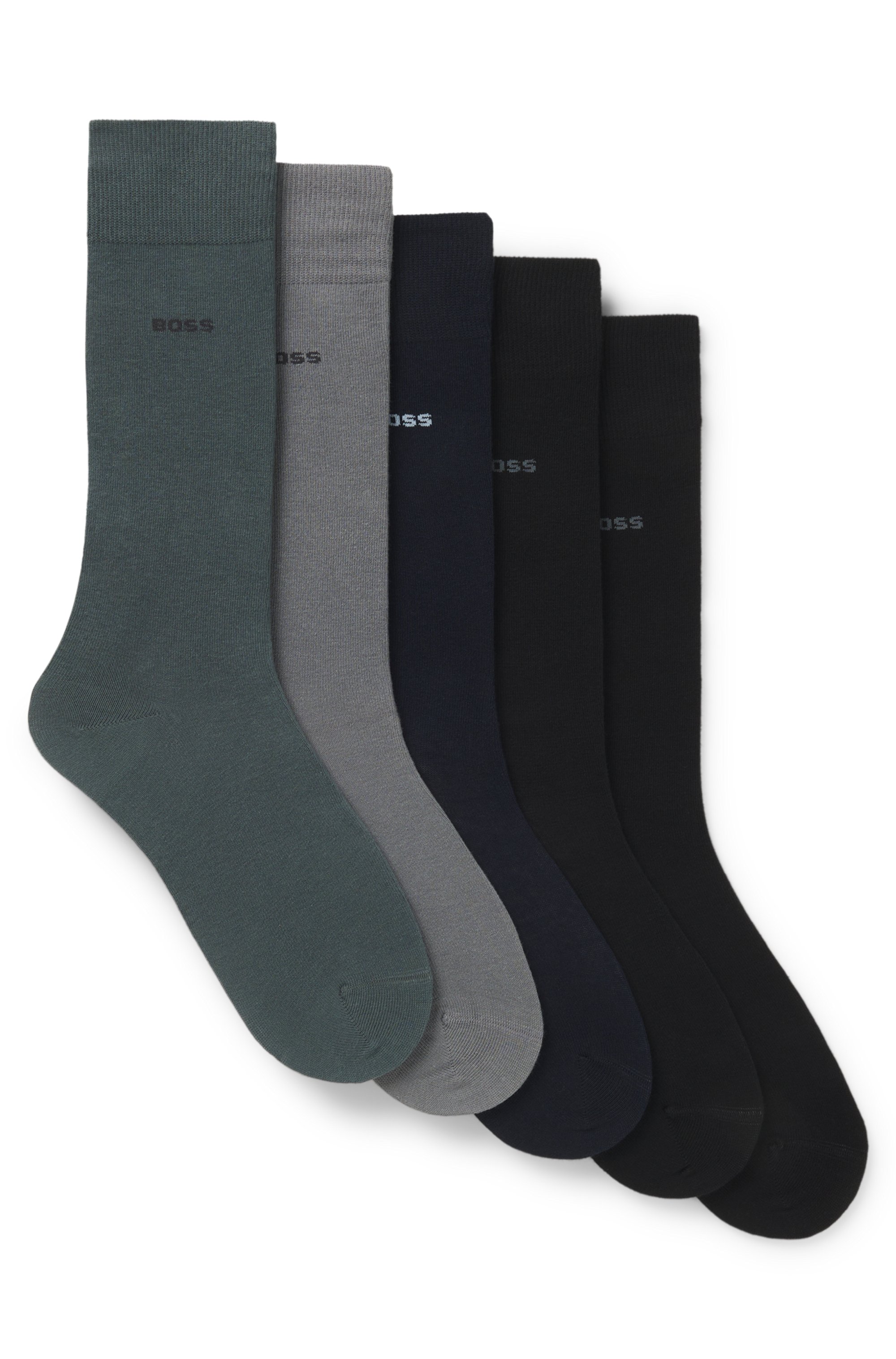 Five-pack of regular-length socks in a cotton blend