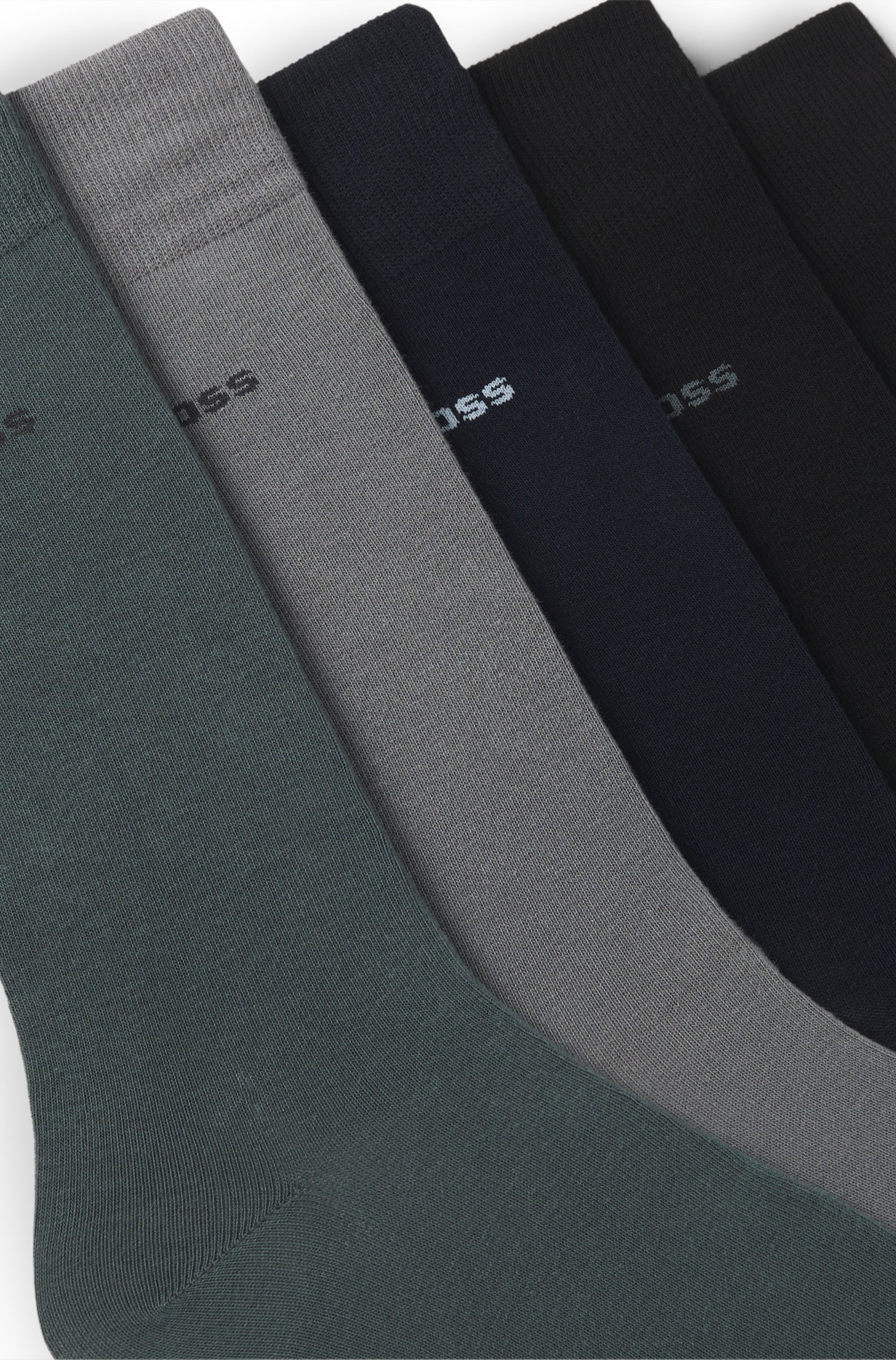 Five-pack of regular-length socks in a cotton blend