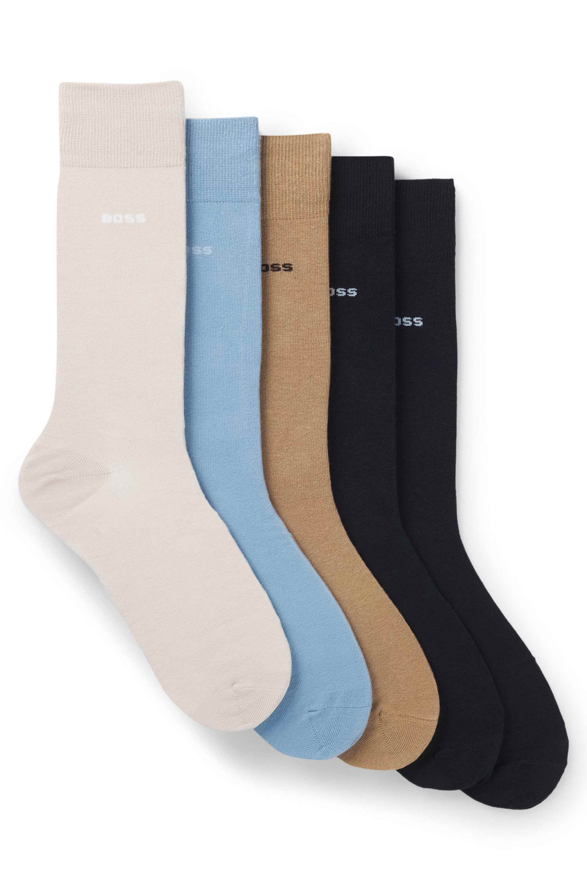 Five-pack of regular-length socks in a cotton blend