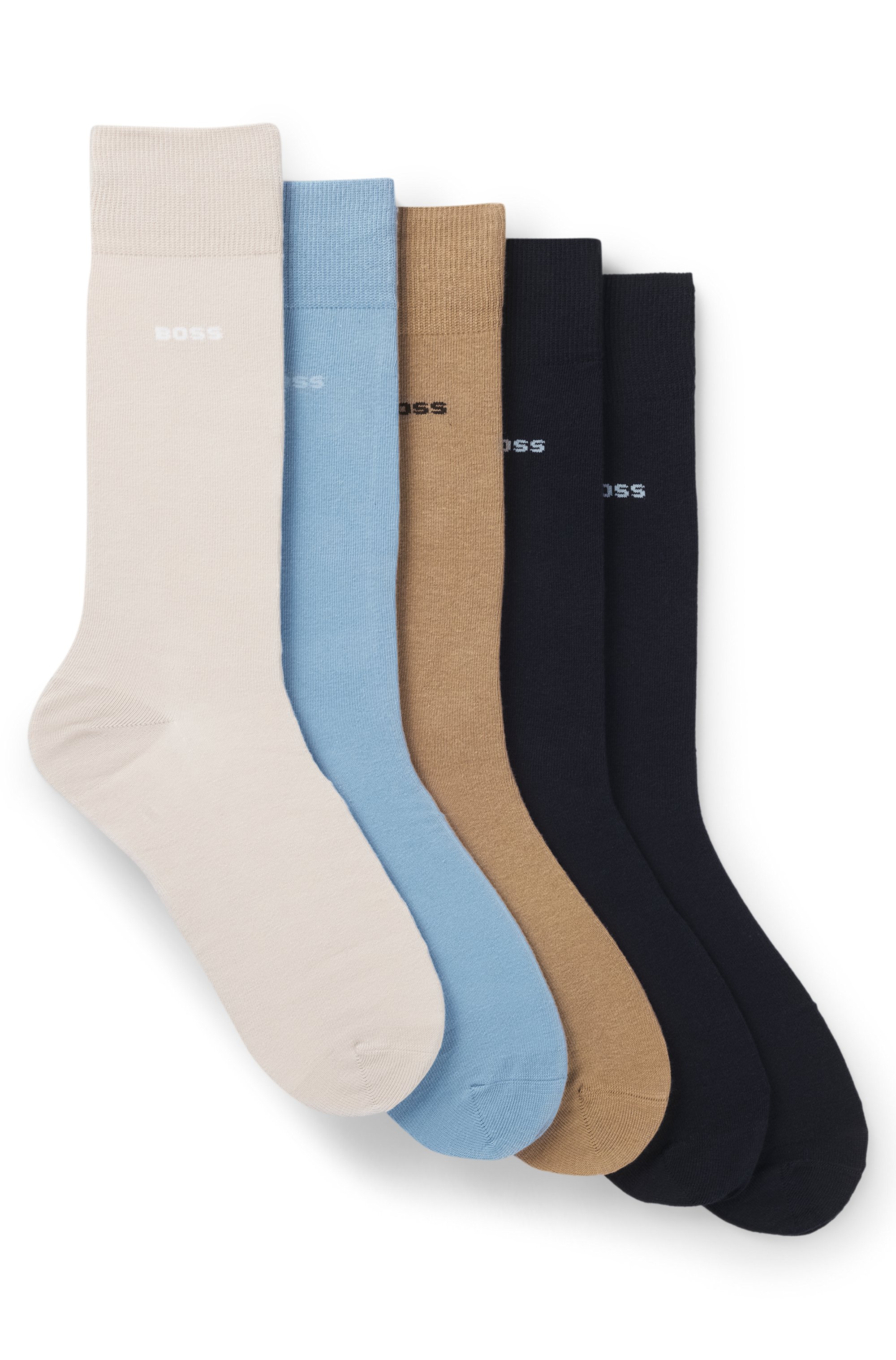 Five-pack of regular-length socks in a cotton blend