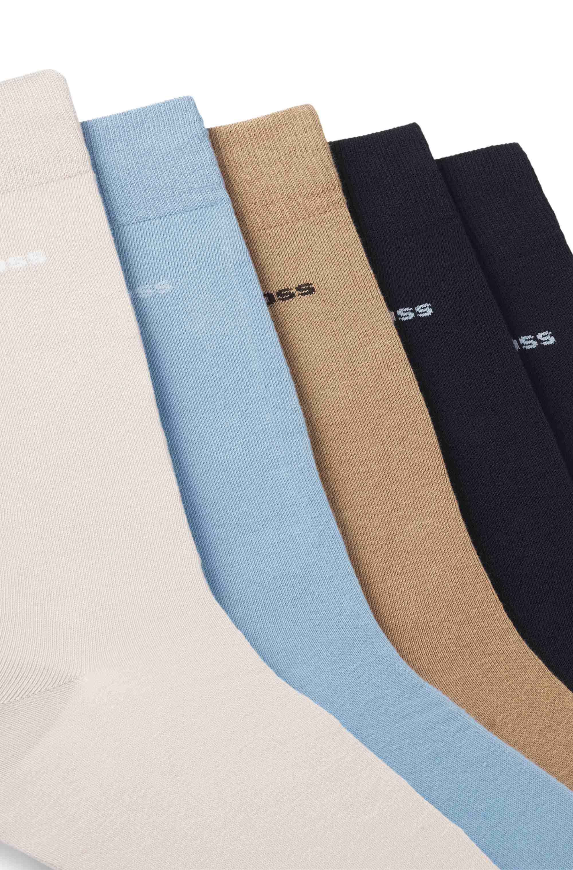 Five-pack of regular-length socks in a cotton blend