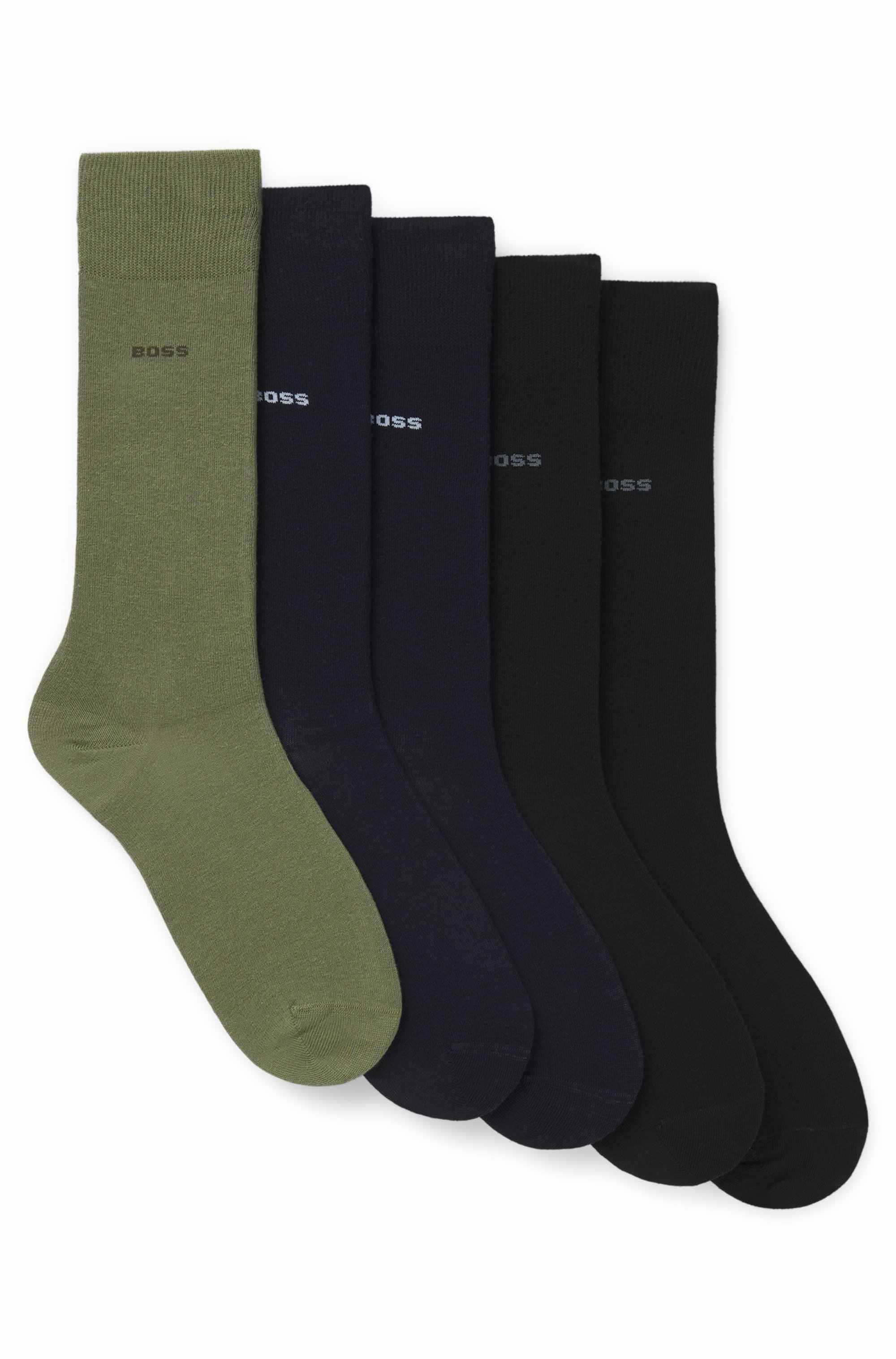 Five-pack of regular-length socks in a cotton blend