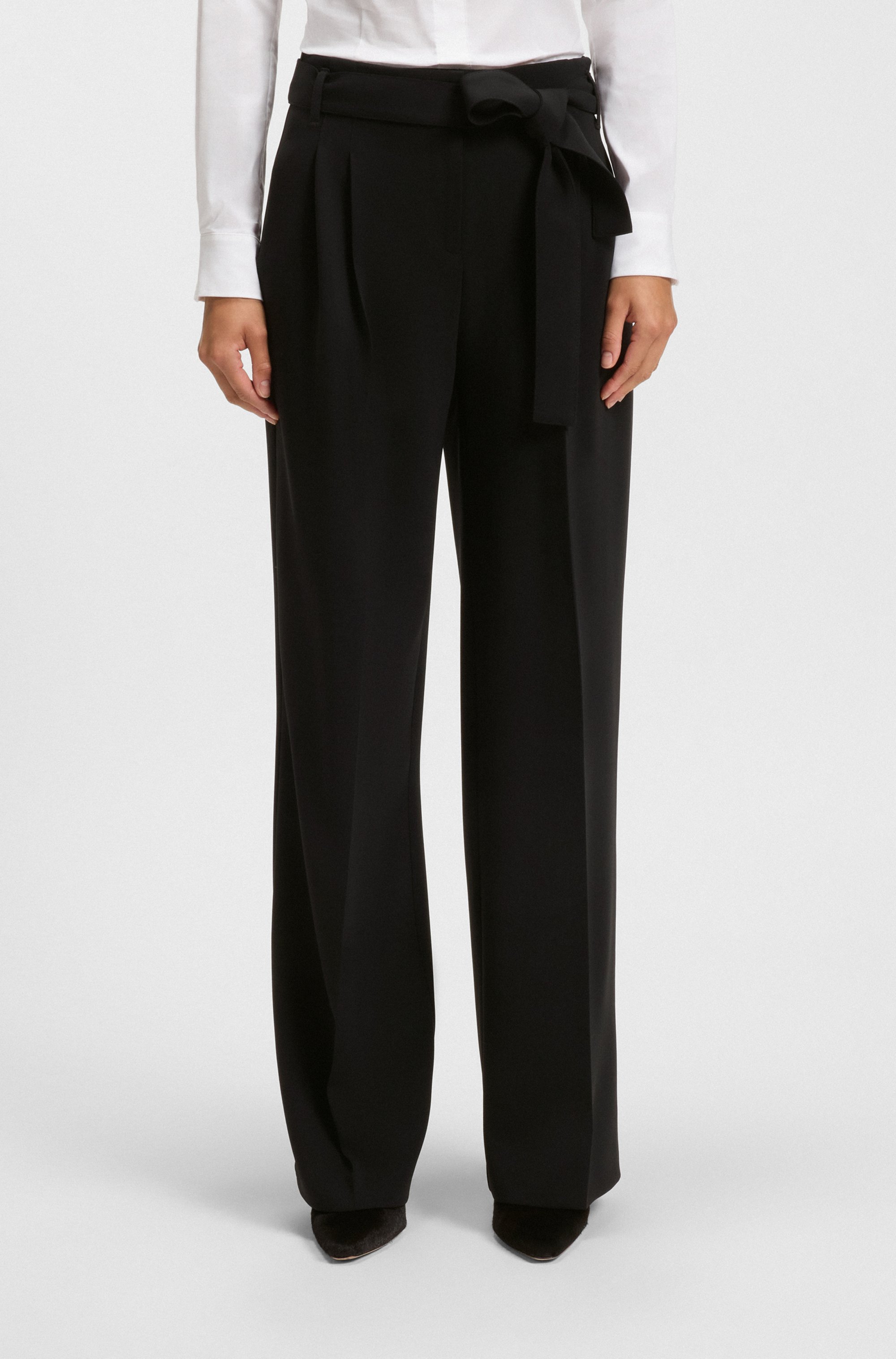 Relaxed-fit trousers in Japanese crepe