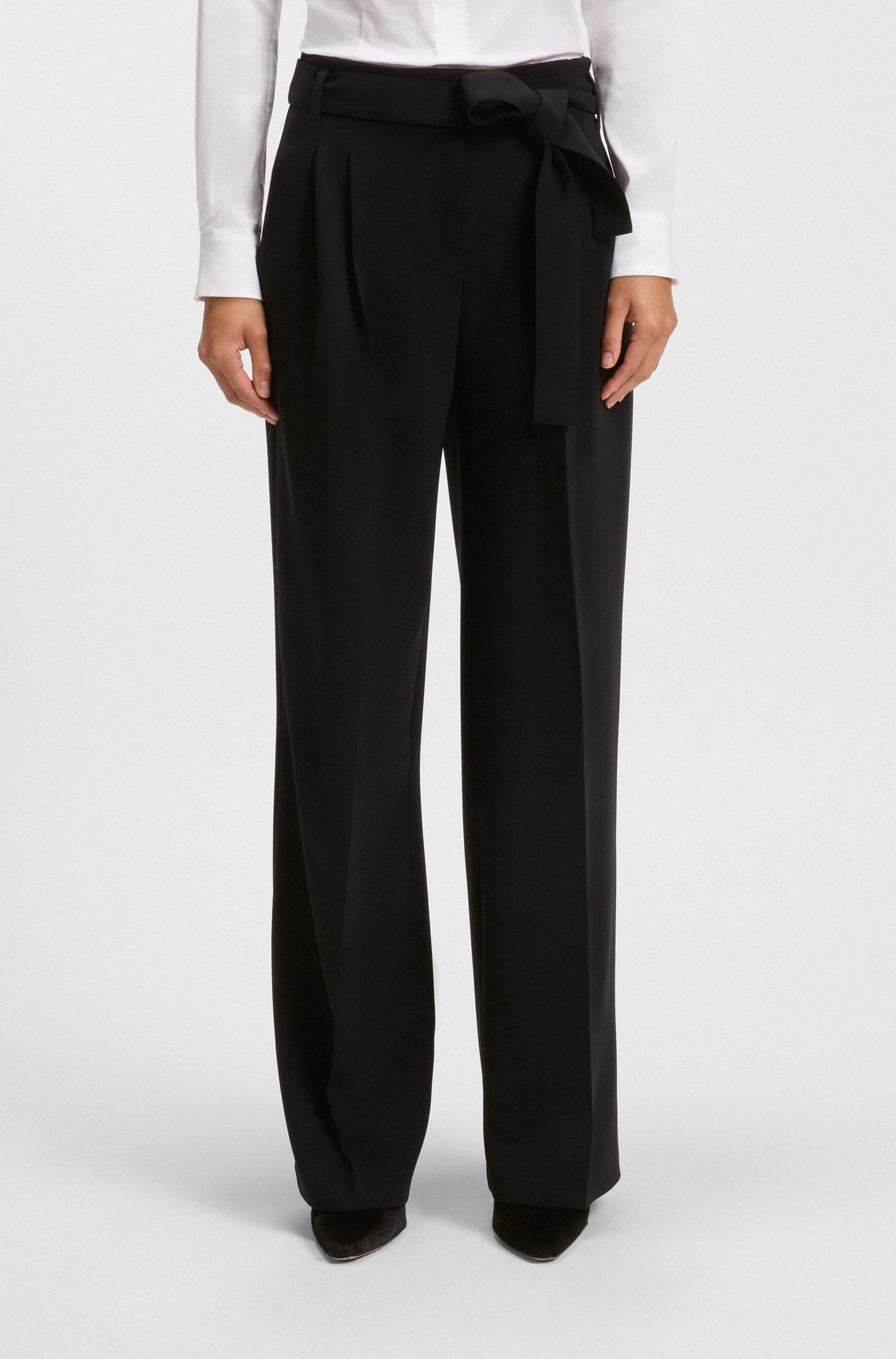 Relaxed-fit trousers in crease-resistant Japanese crepe