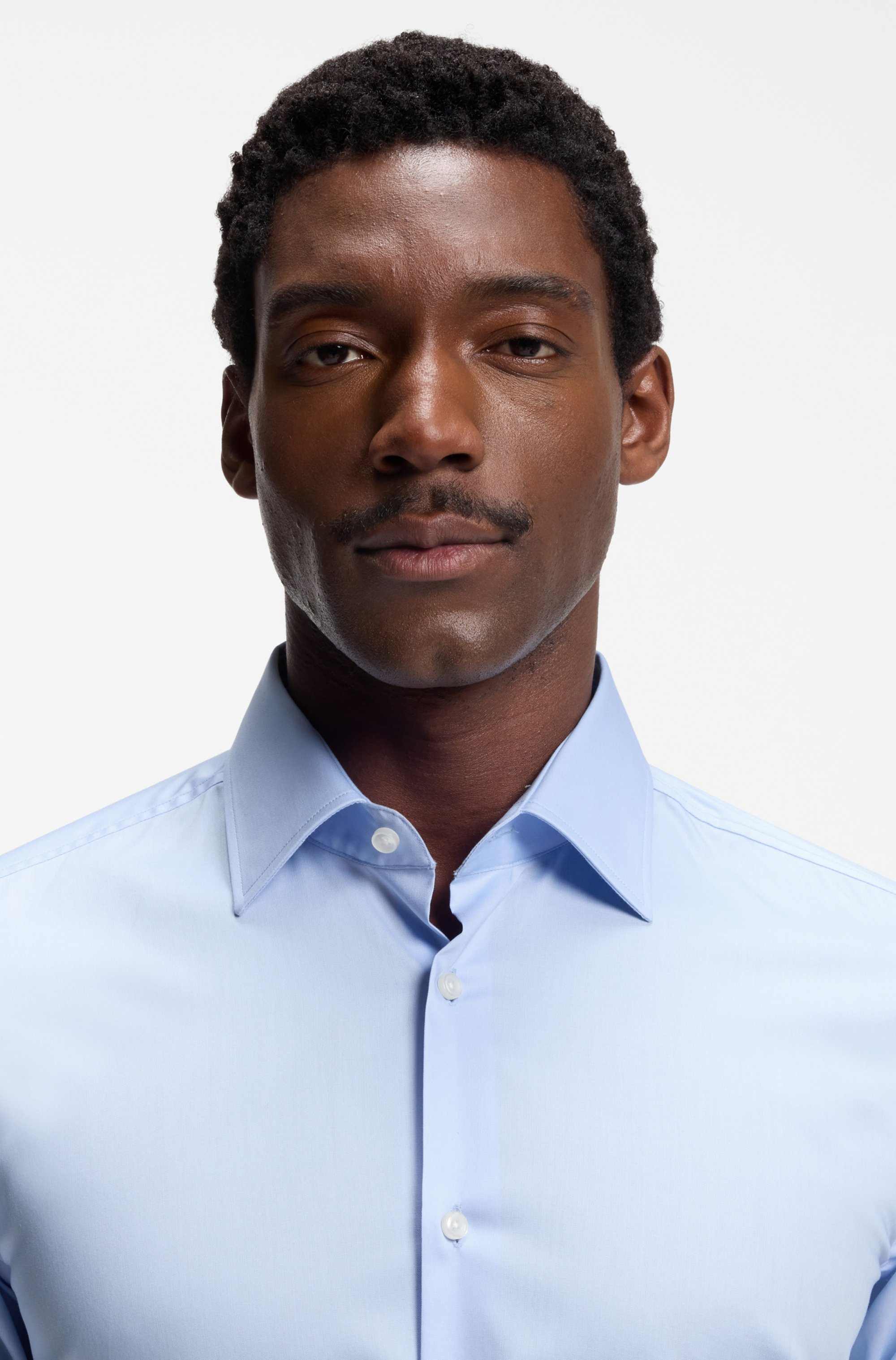 Slim-fit shirt in easy-iron cotton poplin